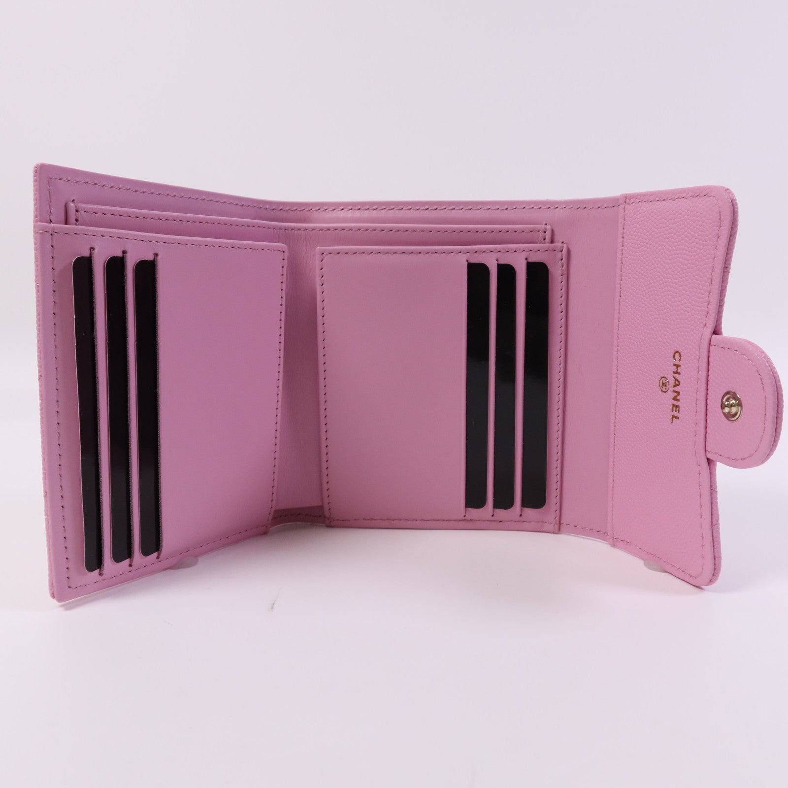 CHANEL 牛皮皮革Classic Small Flap Wallet金扣錢包