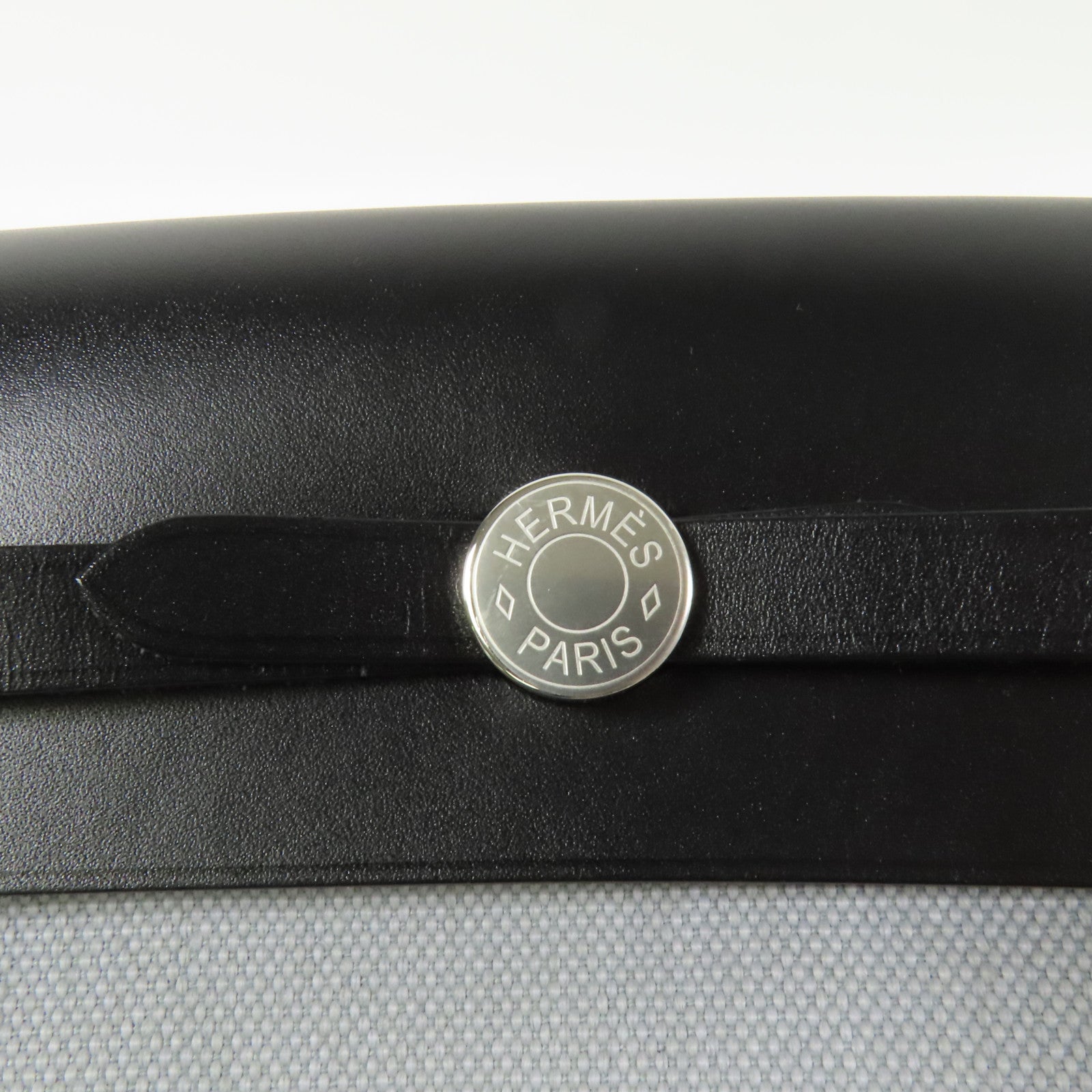 HERMES 帆布Mini Herbag肩背袋Gris Pantin