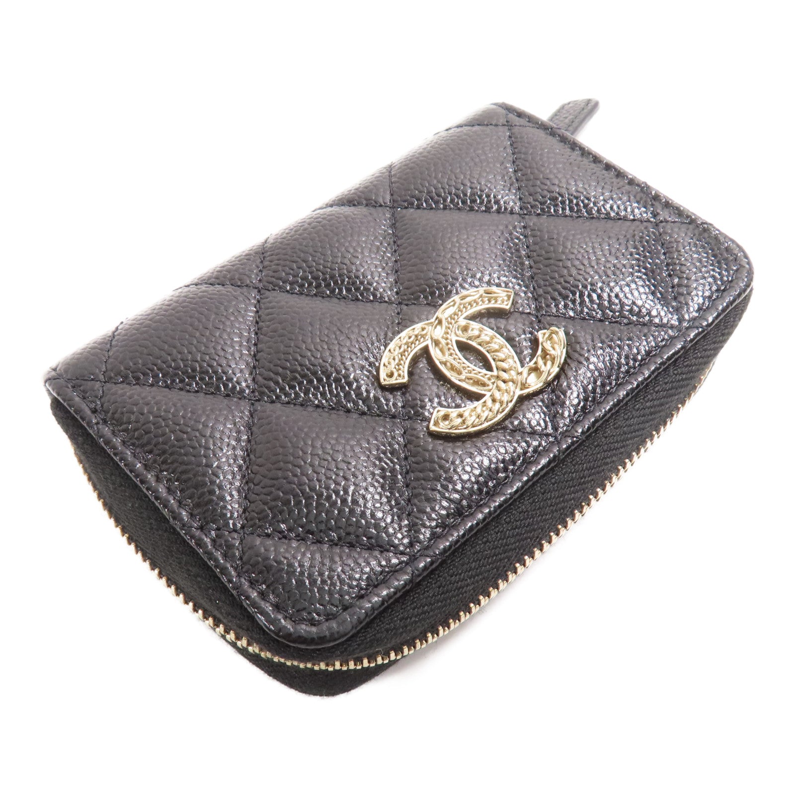 CHANEL 牛皮皮革Card/Coin Case金扣零錢包/卡片套