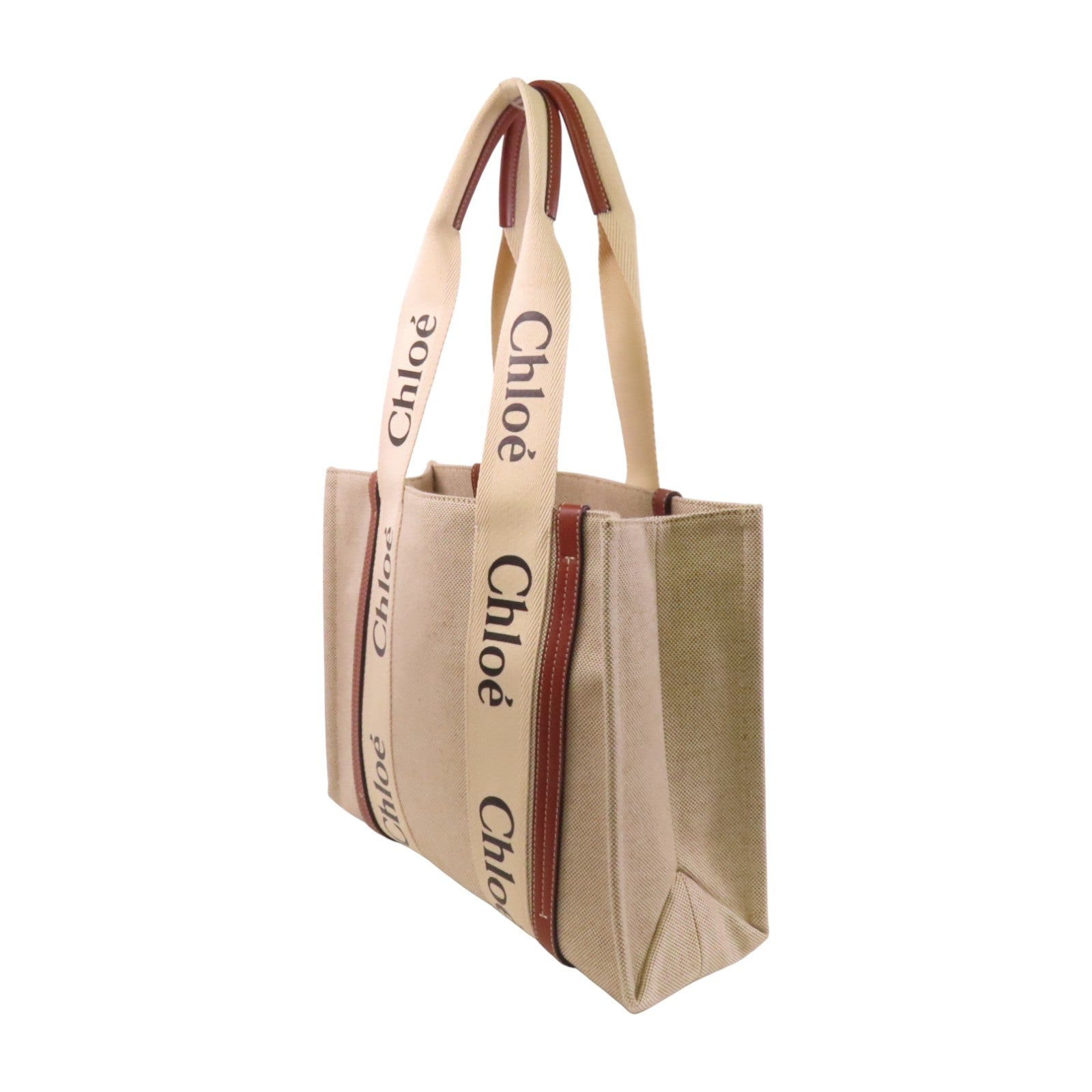 Chloe 帆布Woody Tote Medium肩背袋
