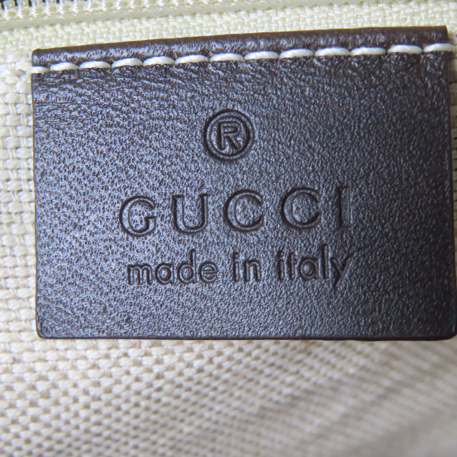 GUCCI 塗層帆布Tote Bag金扣手挽肩背兩用袋棕色