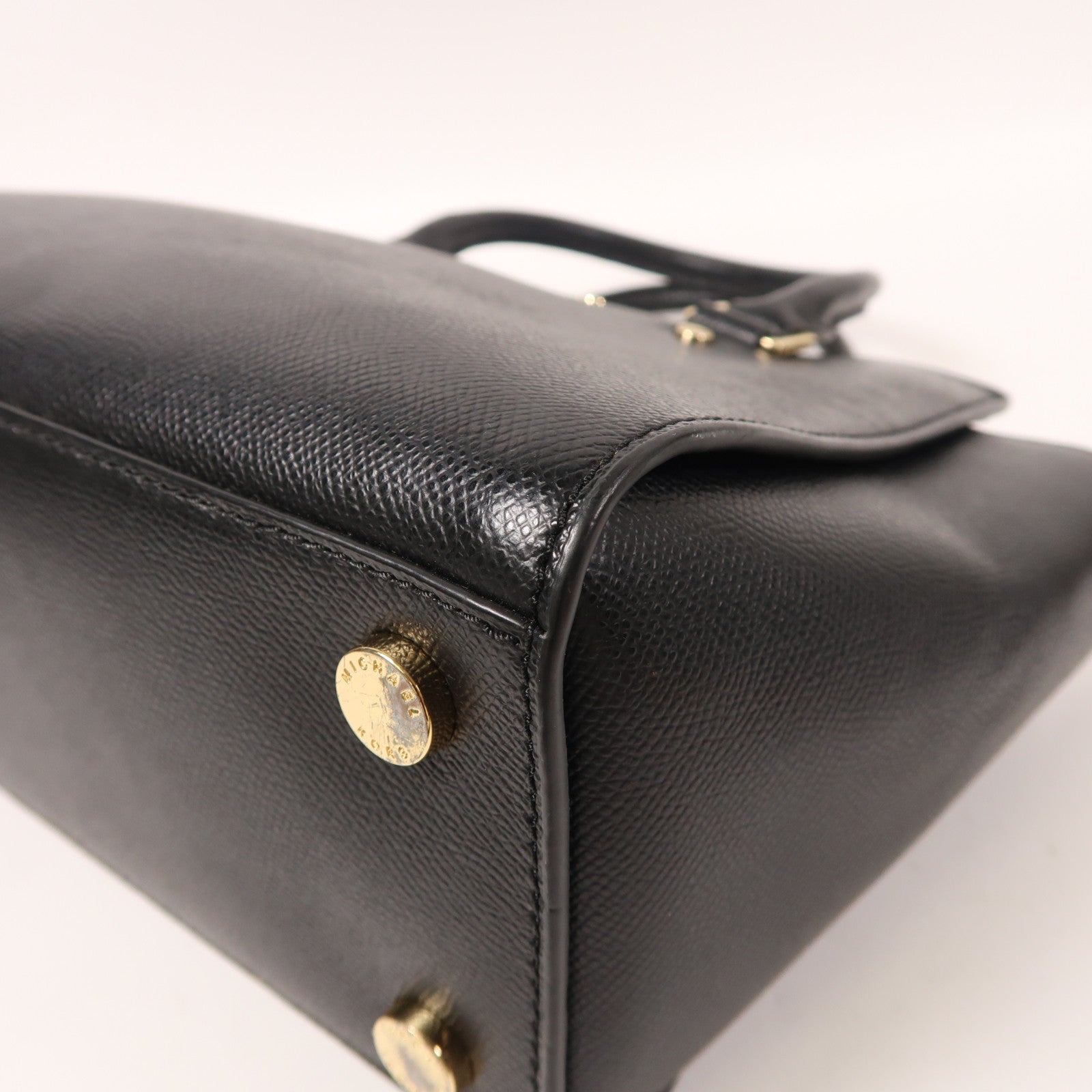 Michael Kors 牛皮皮革Shoulder Bag金扣手挽肩背兩用袋黑色