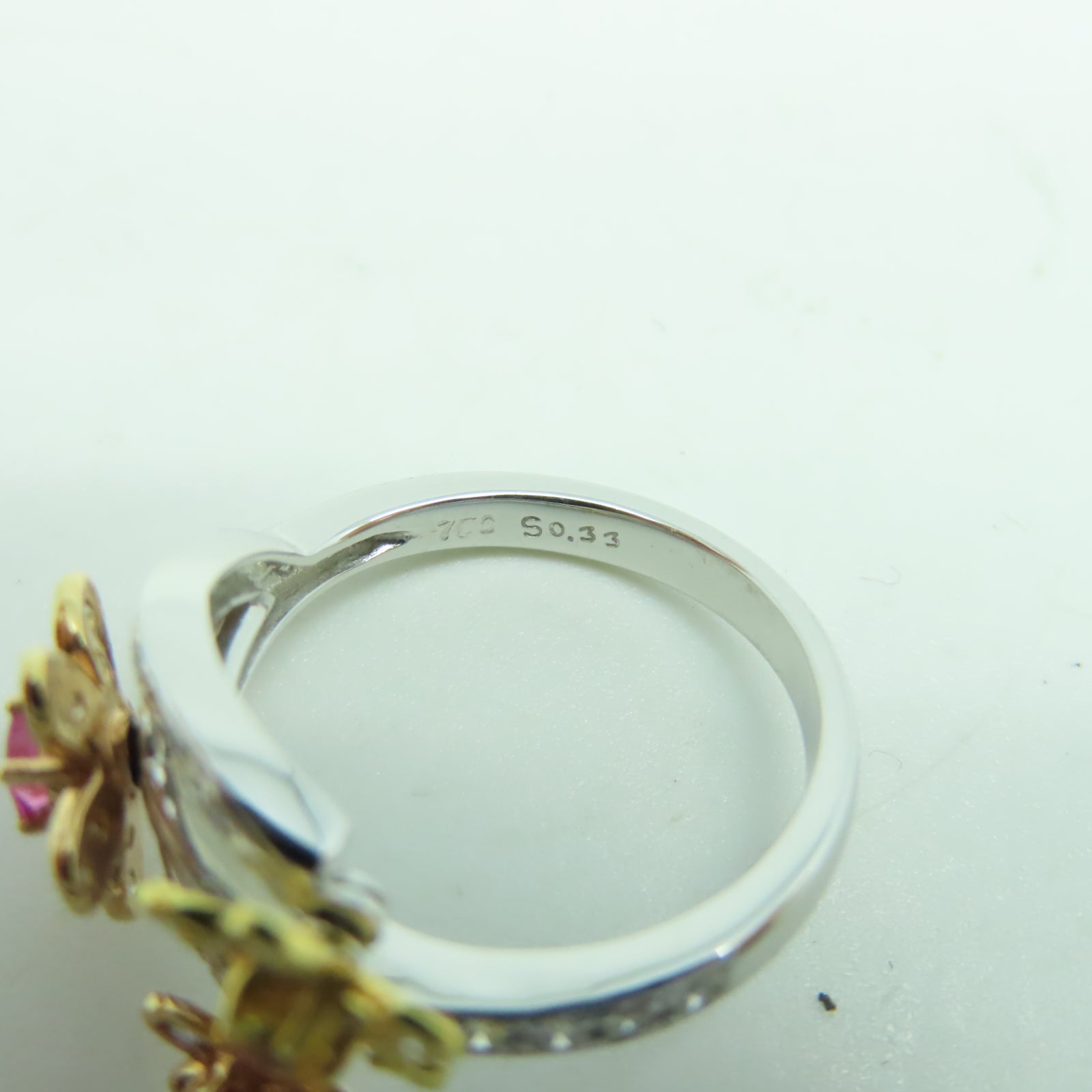JEWELRY 【激減優惠】18K白金Ring 0.33ct藍寶石/0.51ct鑽石戒指US#6.5