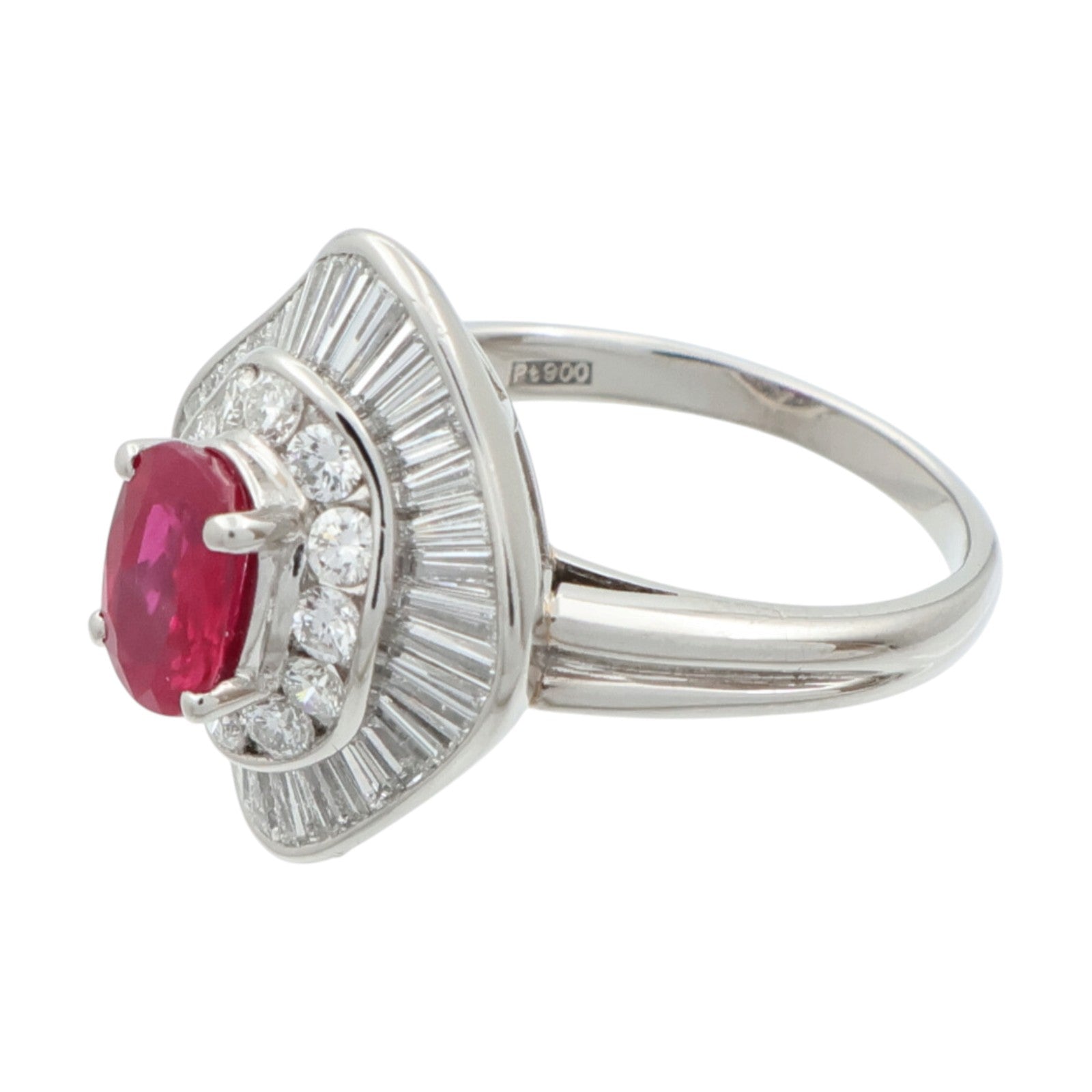 JEWELRY PT900鉑金/紅寶石Ruby鑽石戒指