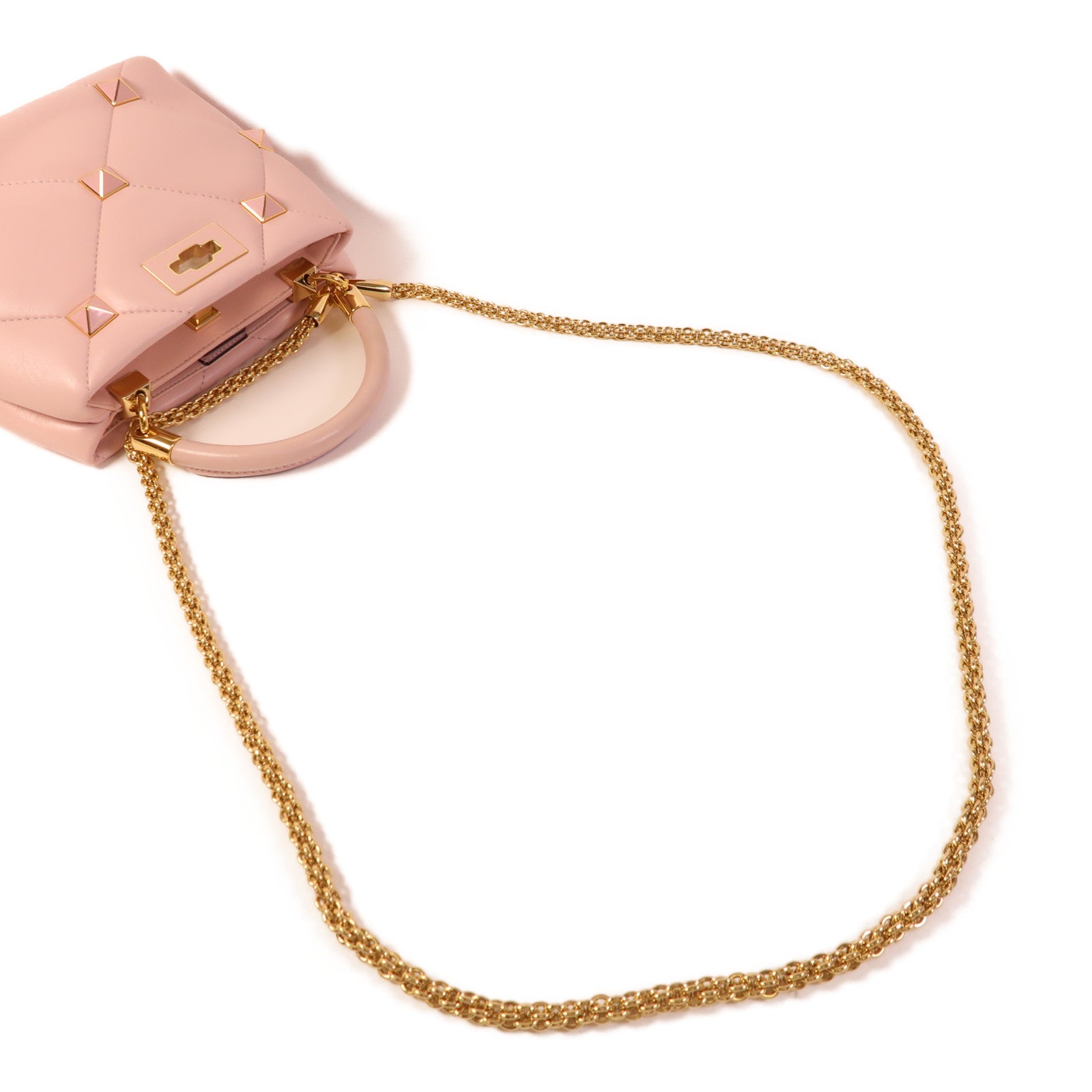 Valentino 牛皮皮革2 Way Shoulder Bag金扣手挽肩背兩用袋