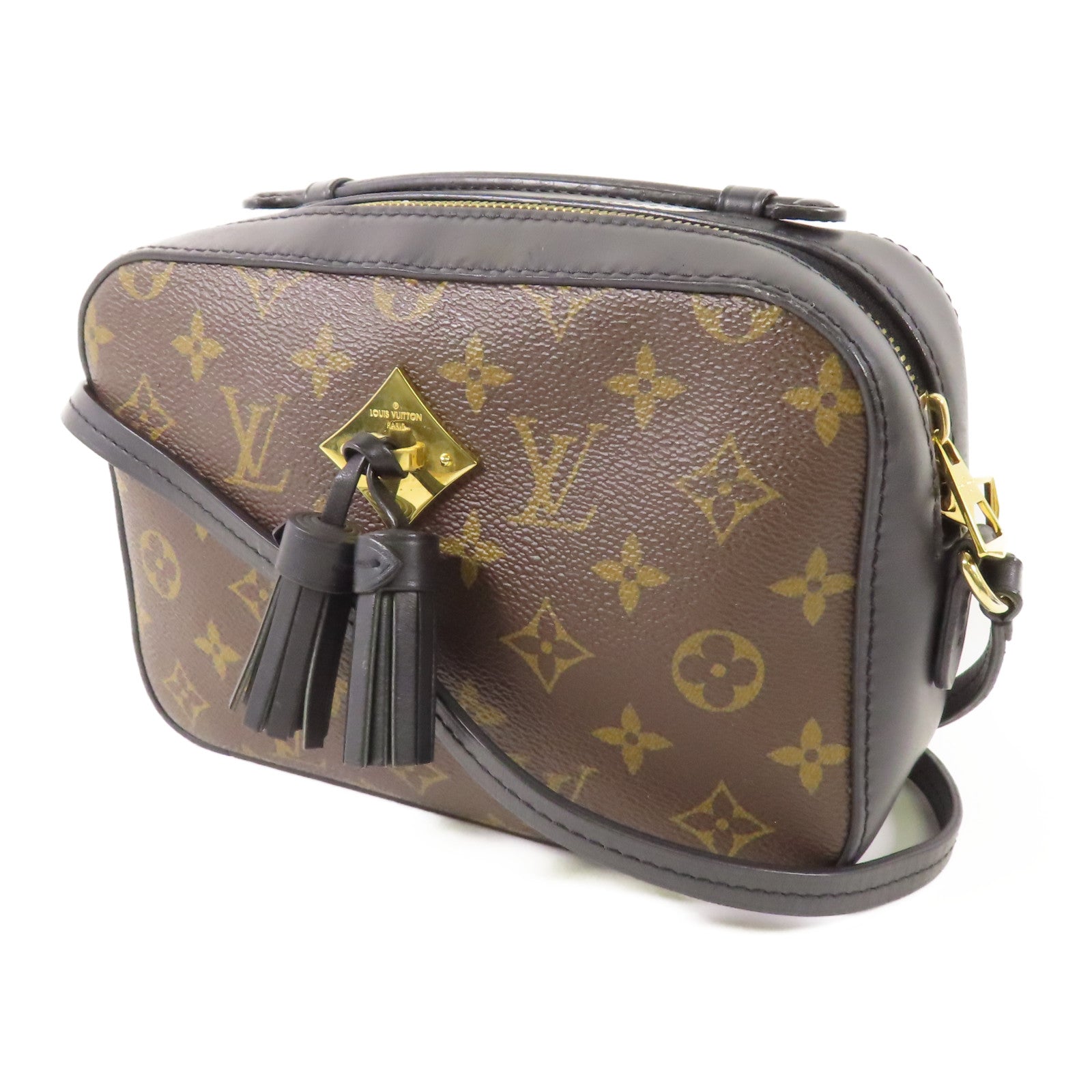 LOUIS VUITTON LV GHW Saintonge Shoulder Bag M43555 Monogram Brown/Black