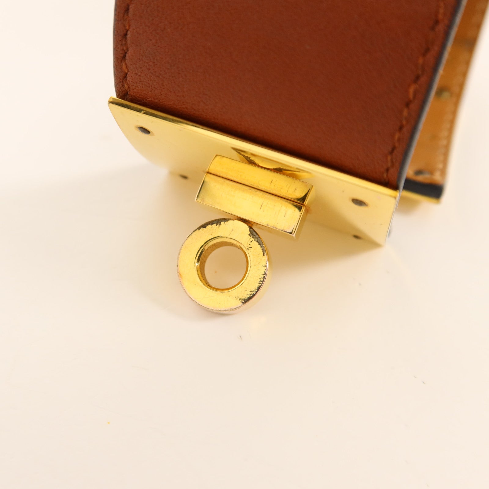 HERMES Swift皮革Kelly Dog Bracelet金扣手鐲