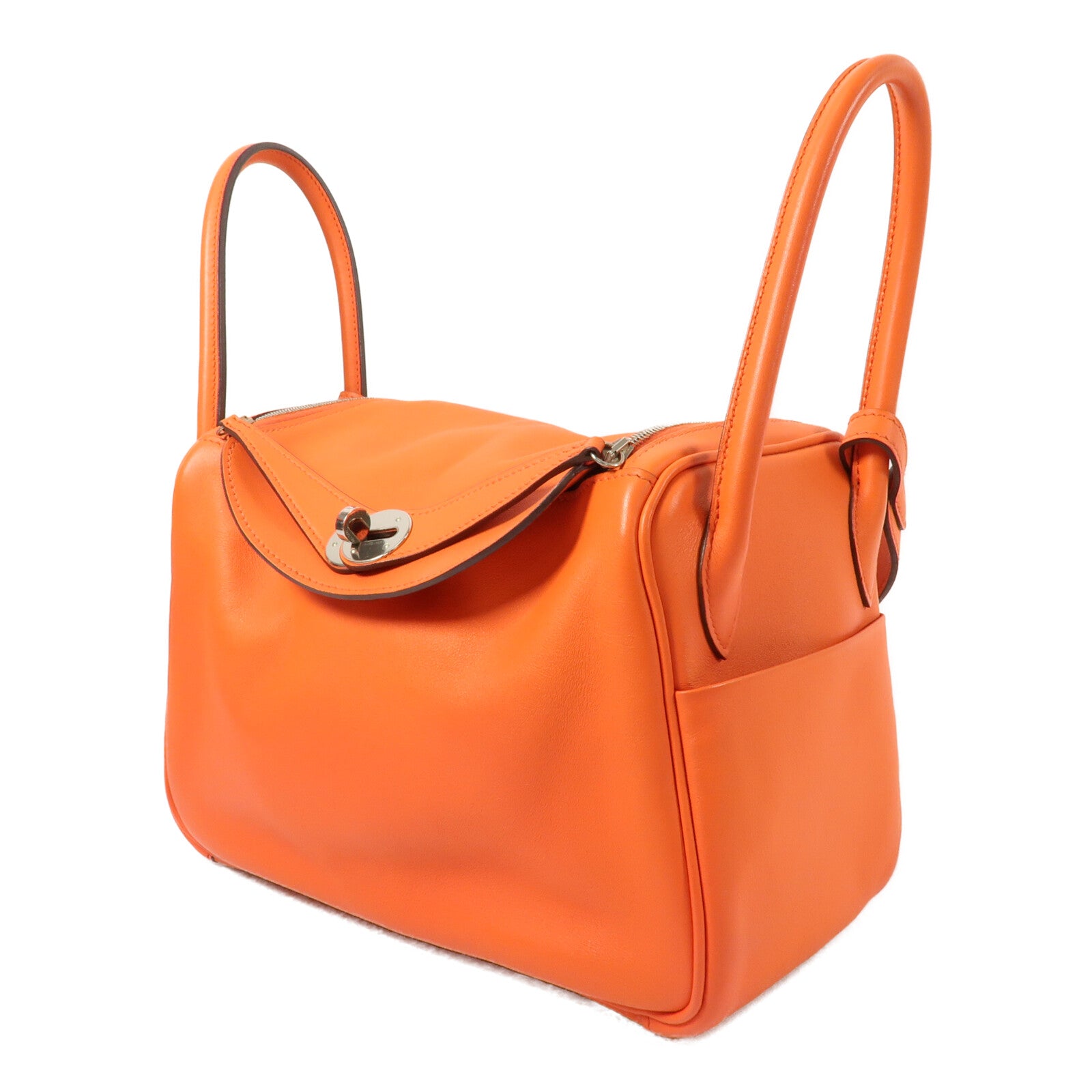 HERMES Swift皮革Lindy 26手挽肩背兩用袋Orange