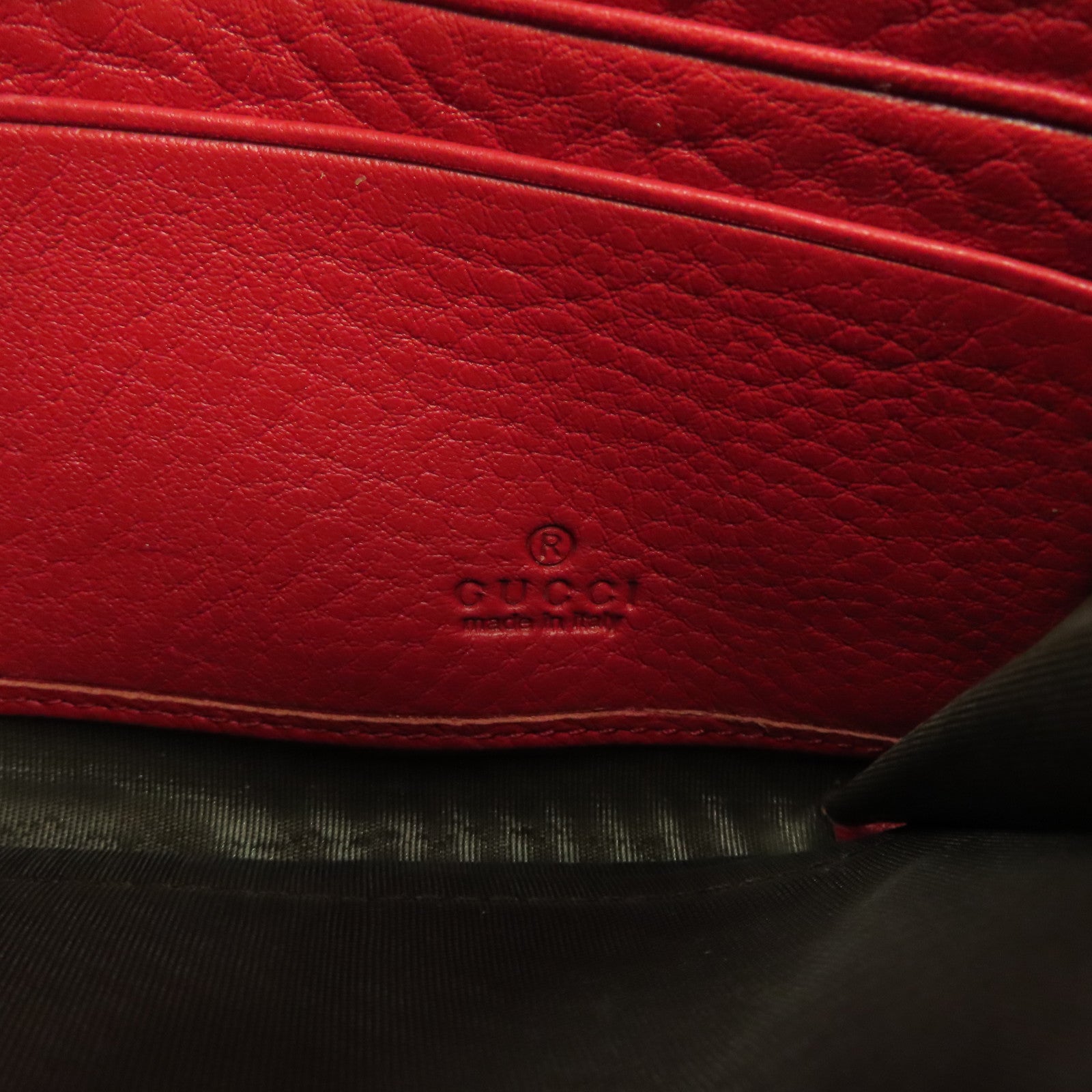 GUCCI 【激減優惠】牛皮皮革Long Wallet金扣長錢包紅色