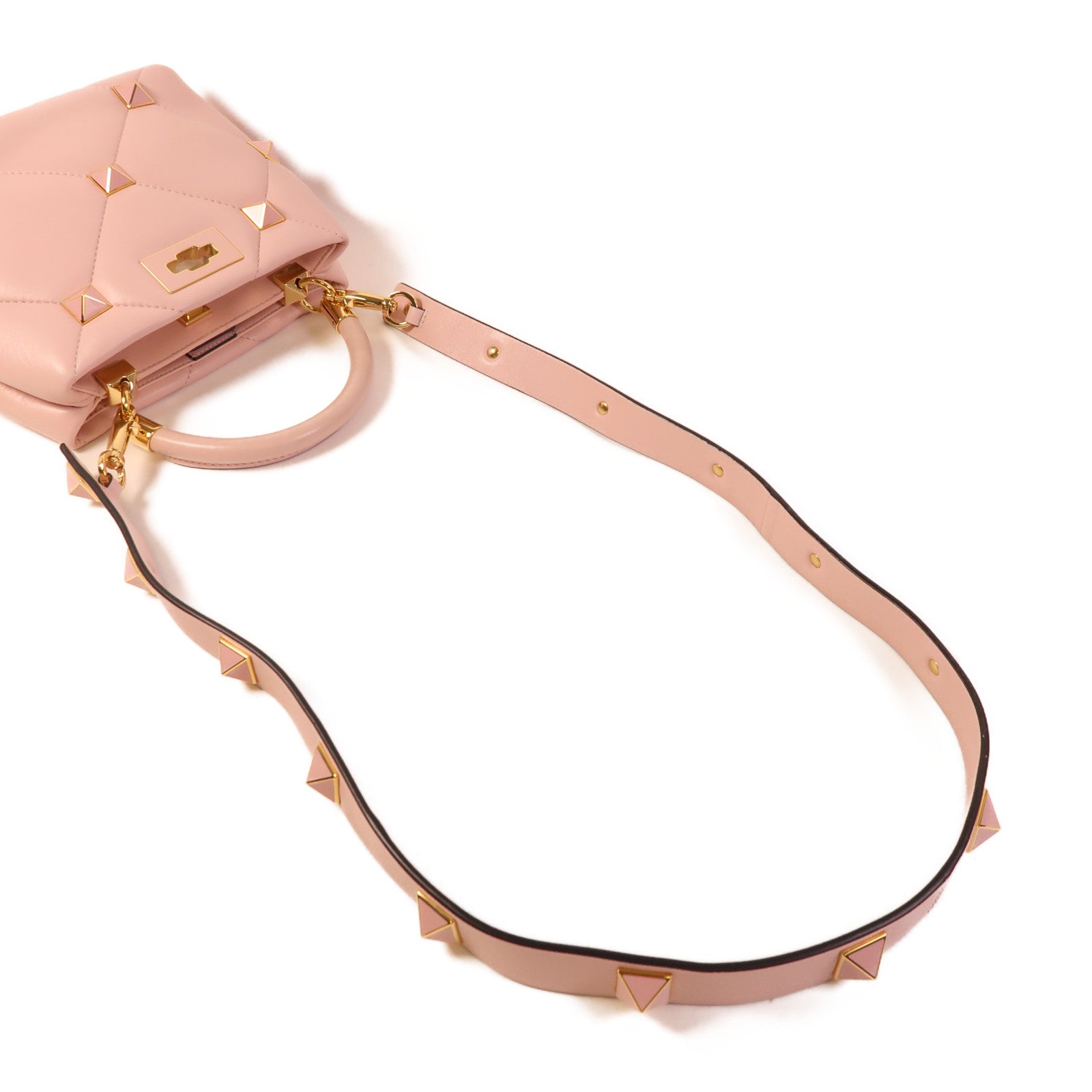 Valentino 牛皮皮革2 Way Shoulder Bag金扣手挽肩背兩用袋