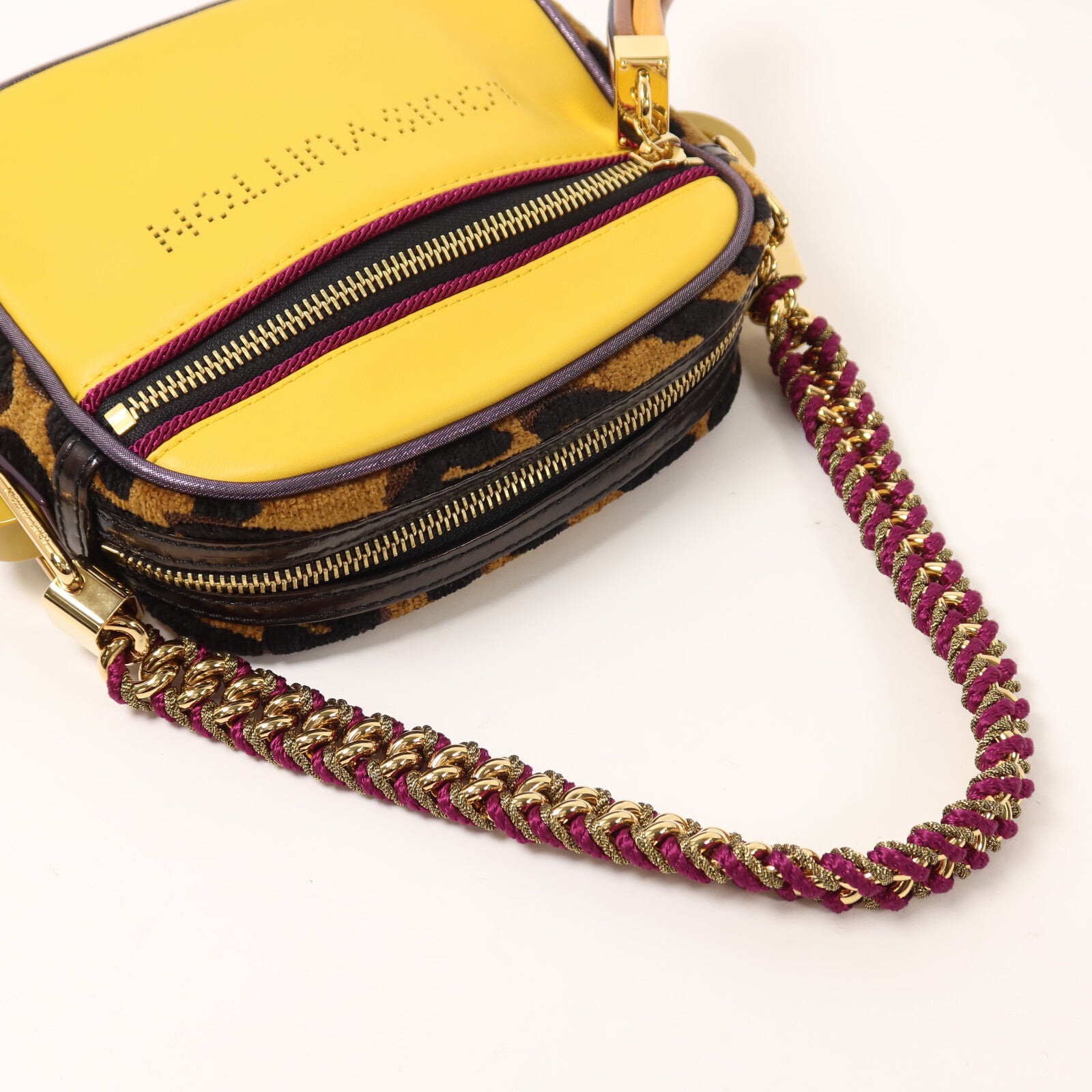 LOUIS VUITTON 牛皮皮革/Chenille Savane Flight鏈帶肩背袋