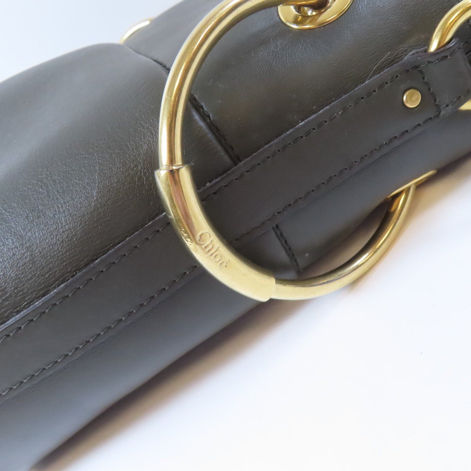 Chloe 牛皮皮革2way Shoulder Bag金扣手挽肩背兩用袋綠色
