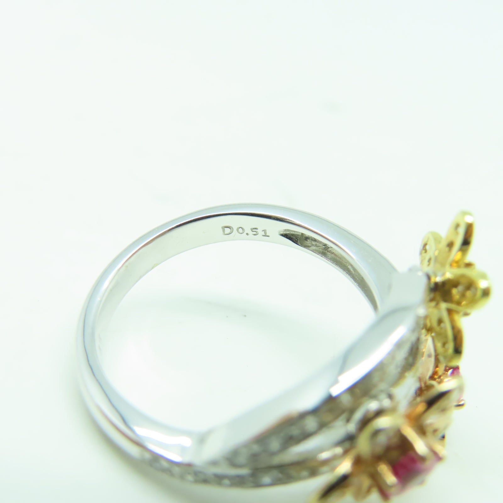 JEWELRY 【激減優惠】18K白金Ring 0.33ct藍寶石/0.51ct鑽石戒指US#6.5