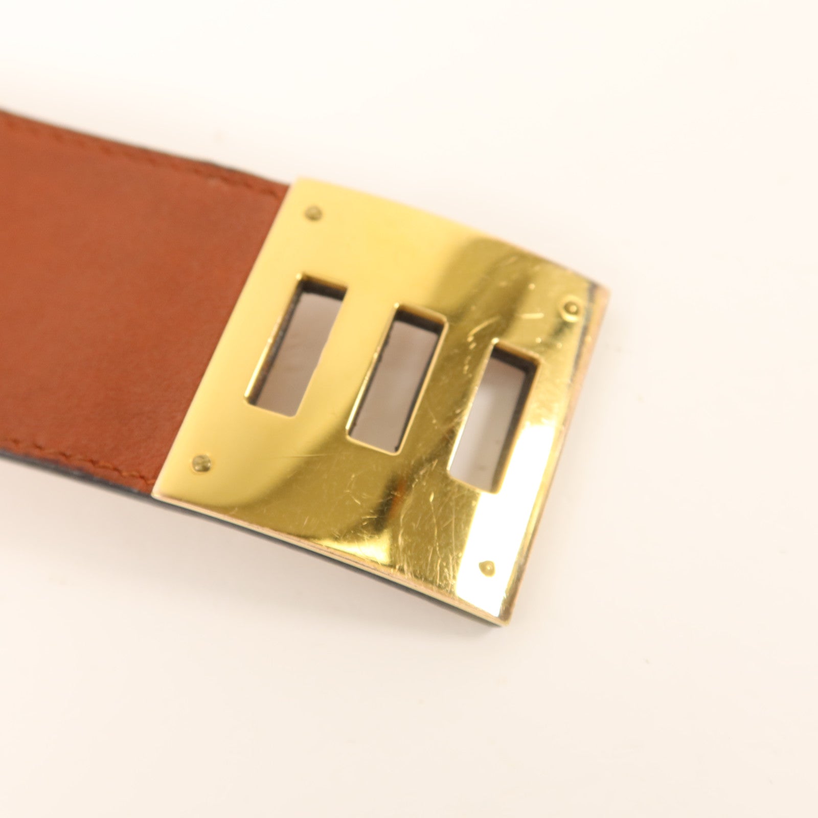 HERMES Swift皮革Kelly Dog Bracelet金扣手鐲