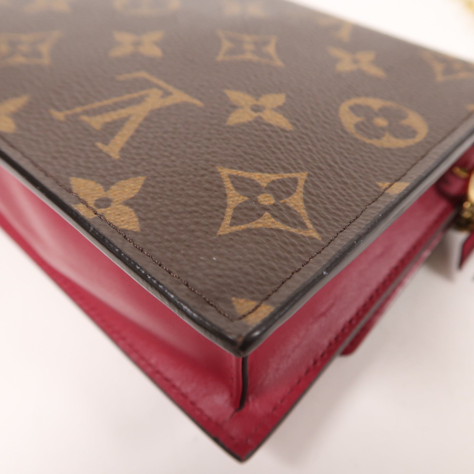 LOUIS VUITTON 【激減優惠】Monogram Portefeuille Flore金扣鏈帶肩背袋