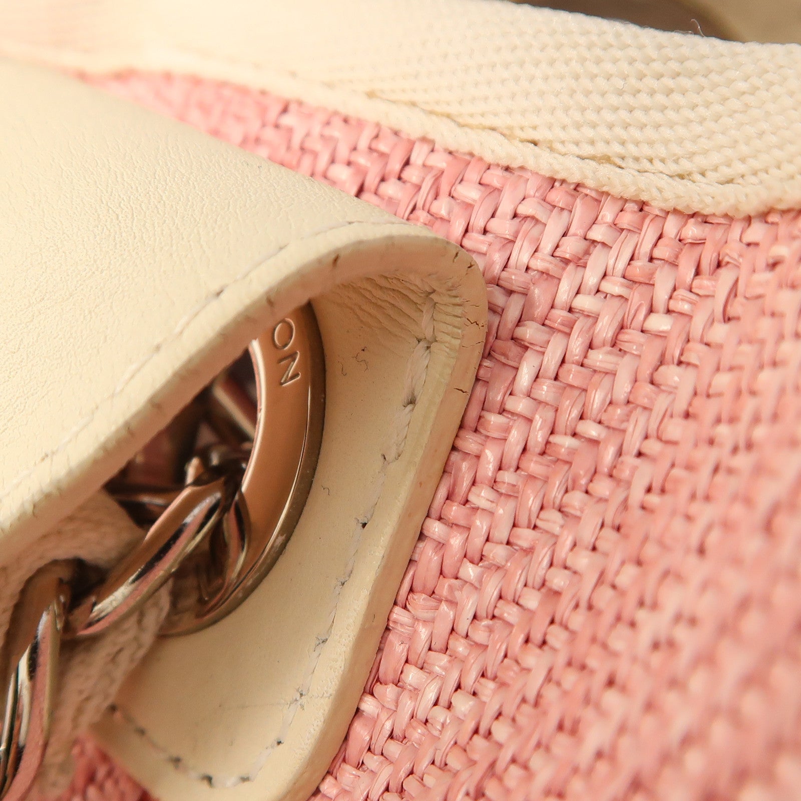 CHANEL Straw Deavuille Tote銀扣手挽肩背兩用袋