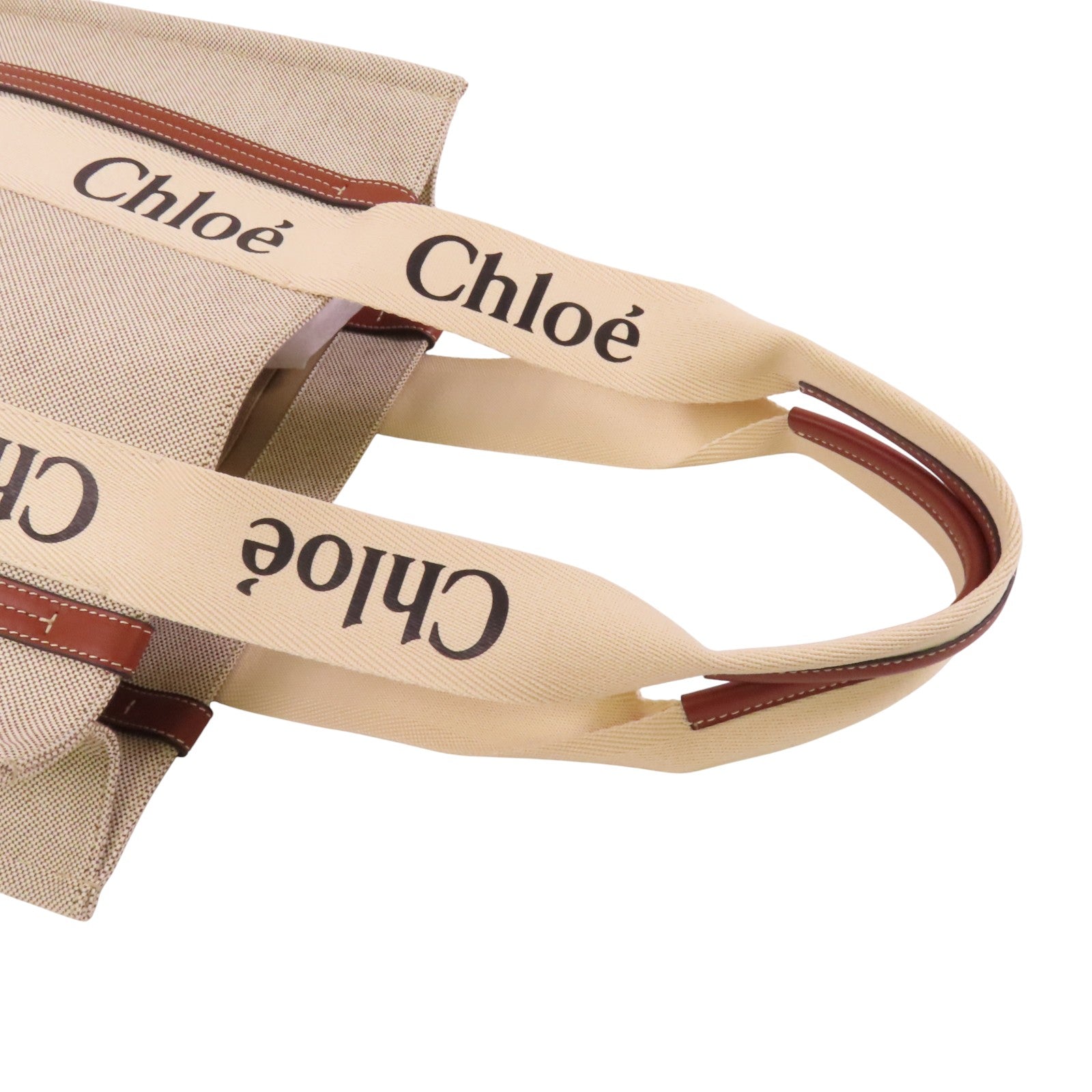 Chloe 帆布Woody Tote Medium肩背袋