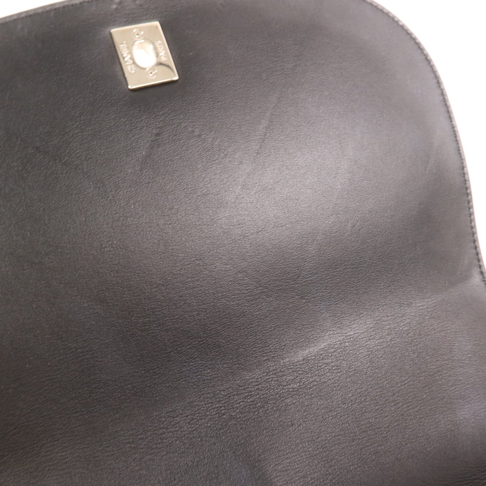 CHANEL 牛皮皮革Chain Shoulder銀扣手挽肩背兩用袋