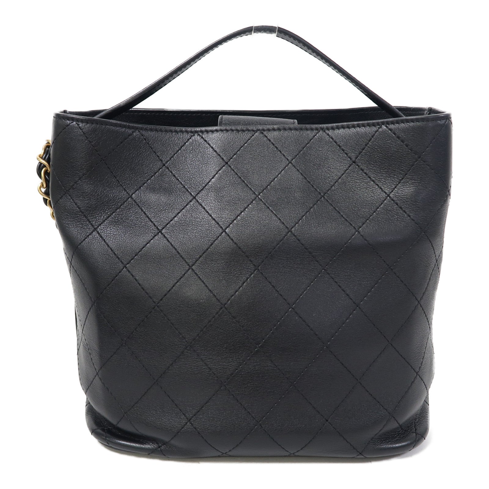CHANEL 【激減優惠】菱格牛皮皮革Shoulder Bag金扣鏈帶肩背袋黑色