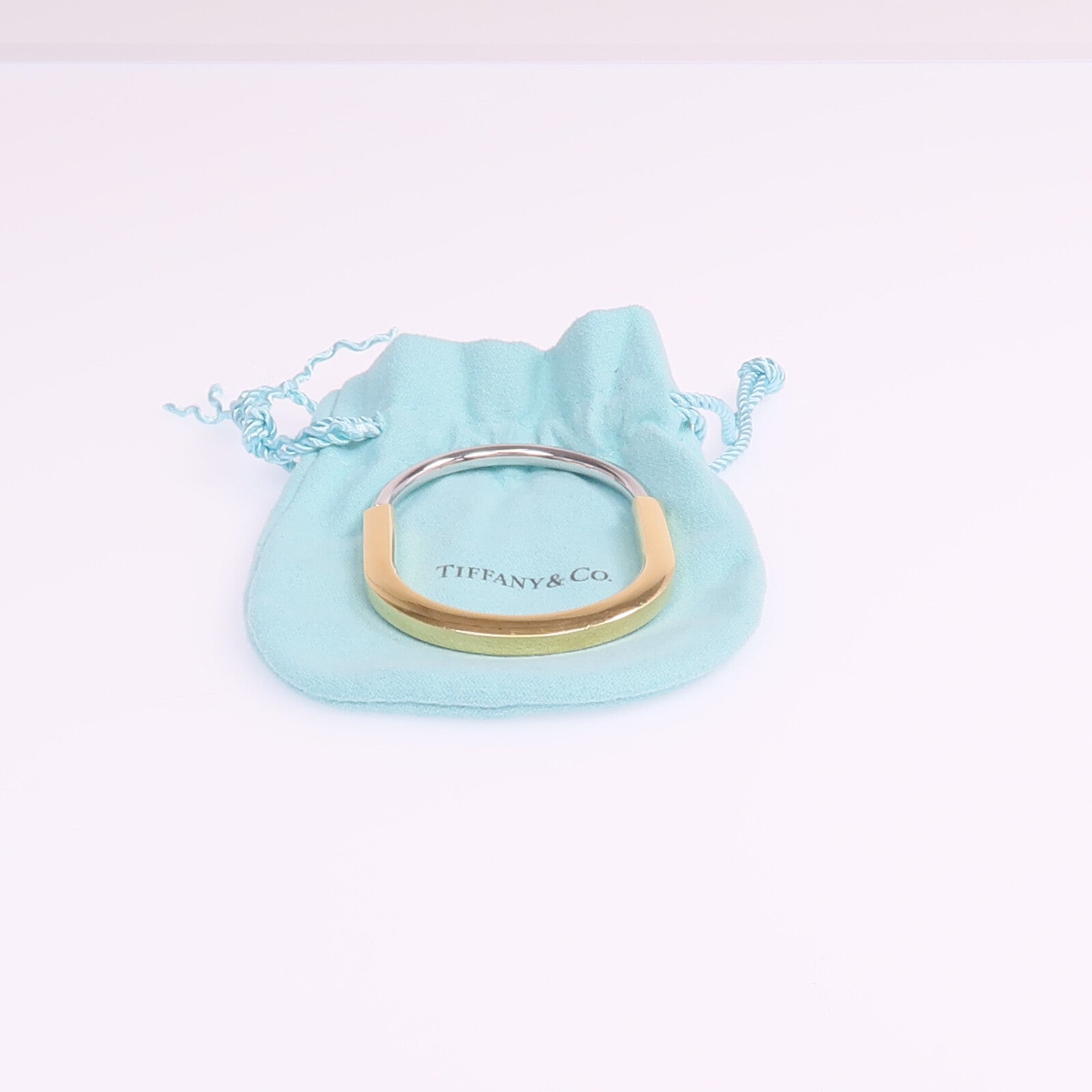 TIFFANY＆CO 18K黃金/白金Lock Bangle手鐲