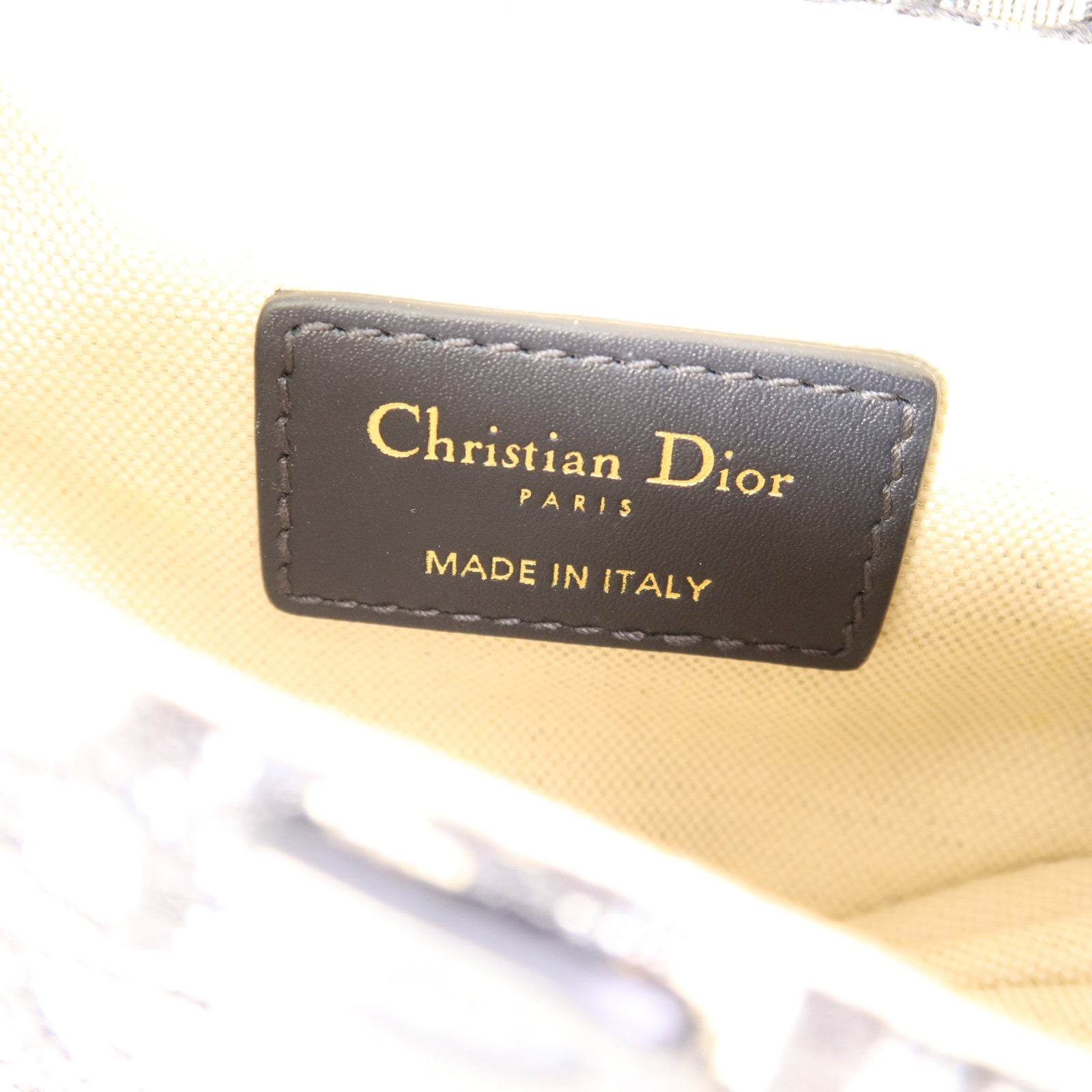 Dior 【激減優惠】帆布Mini Saddle金扣手挽袋