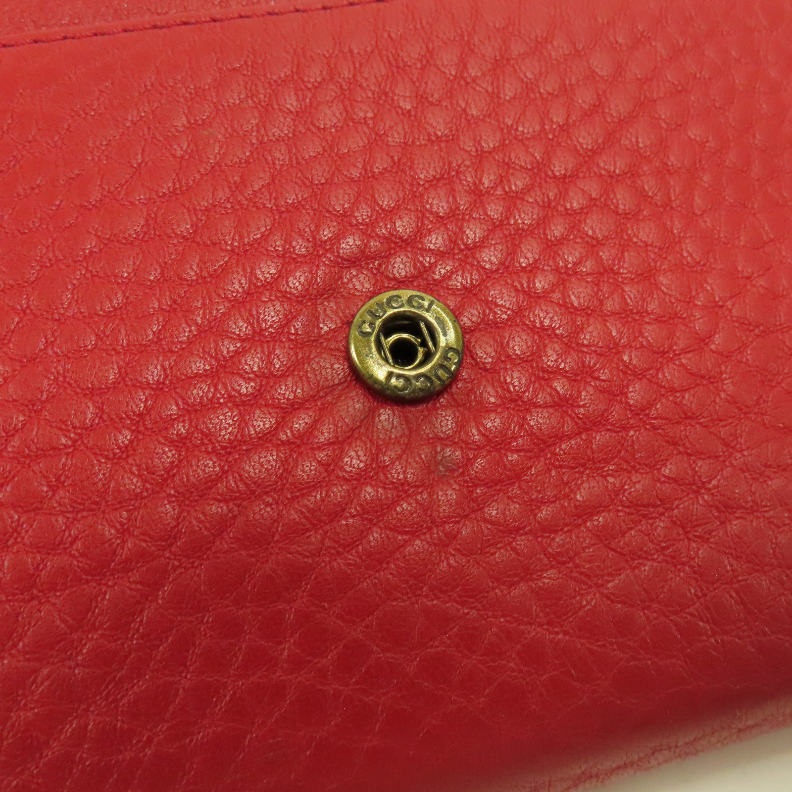 GUCCI 【激減優惠】牛皮皮革Long Wallet金扣長錢包紅色