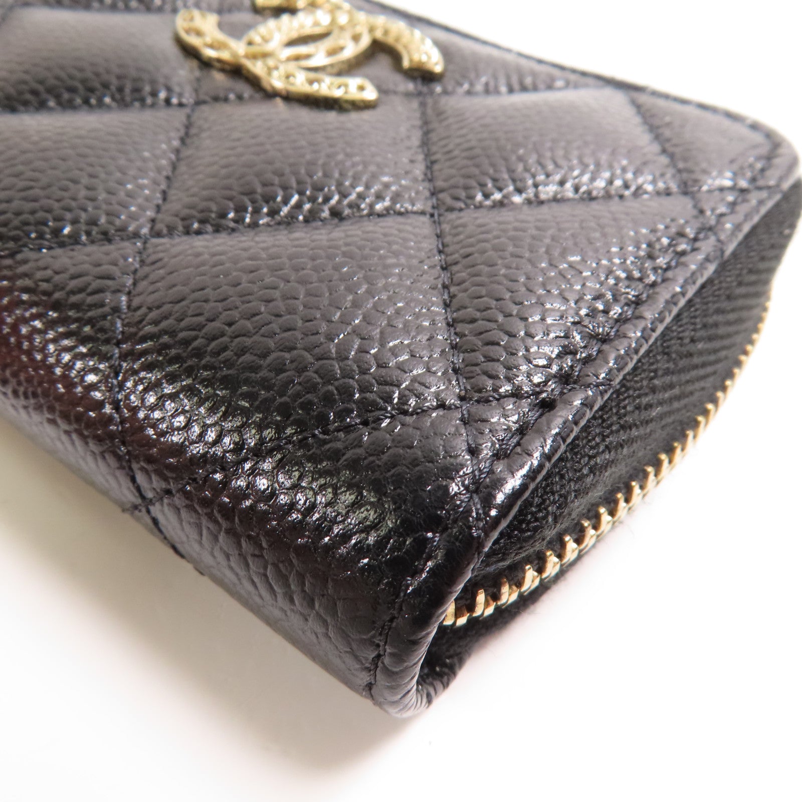CHANEL 牛皮皮革Card/Coin Case金扣零錢包/卡片套