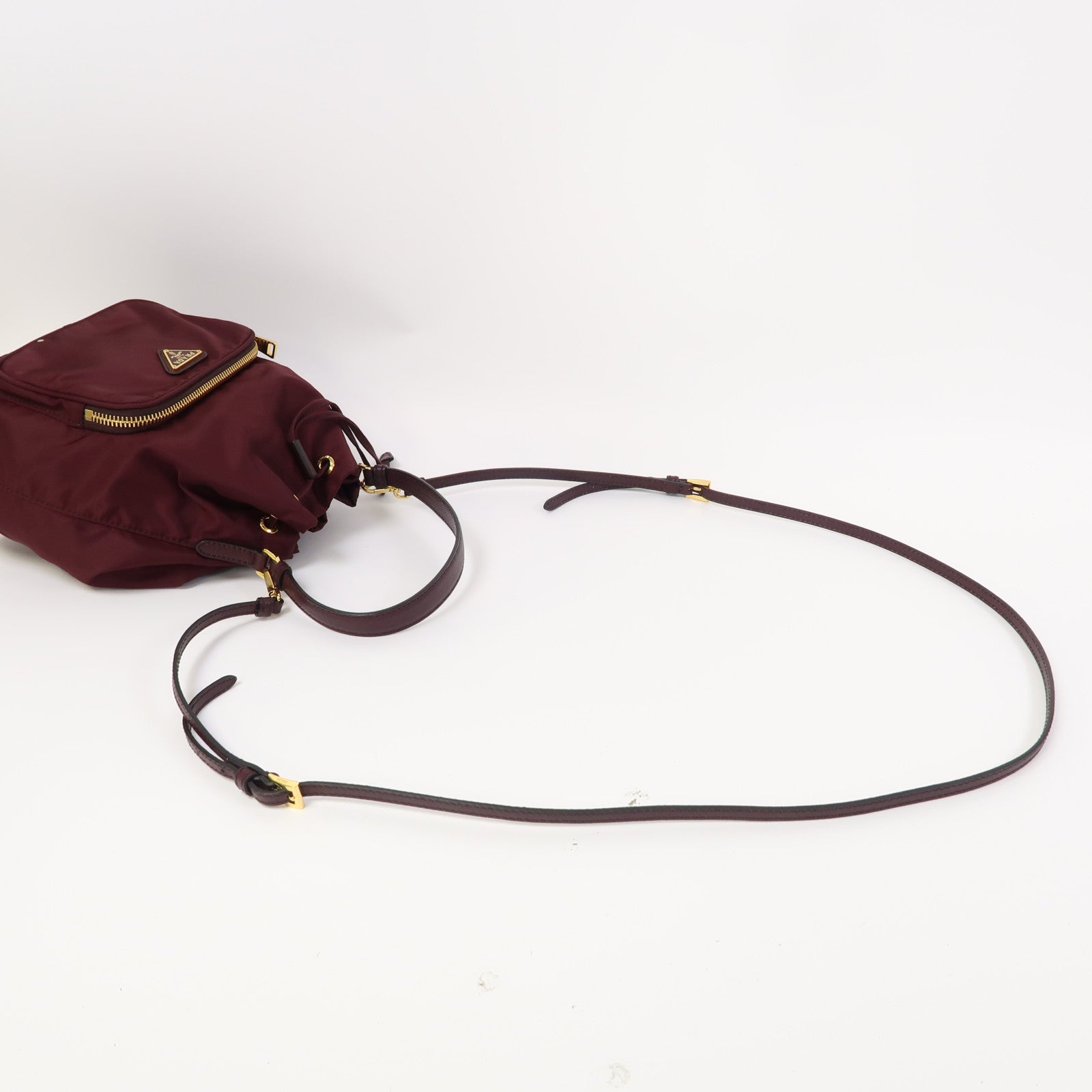 PRADA 尼龍Hand Bag金扣手挽肩背兩用袋紅色