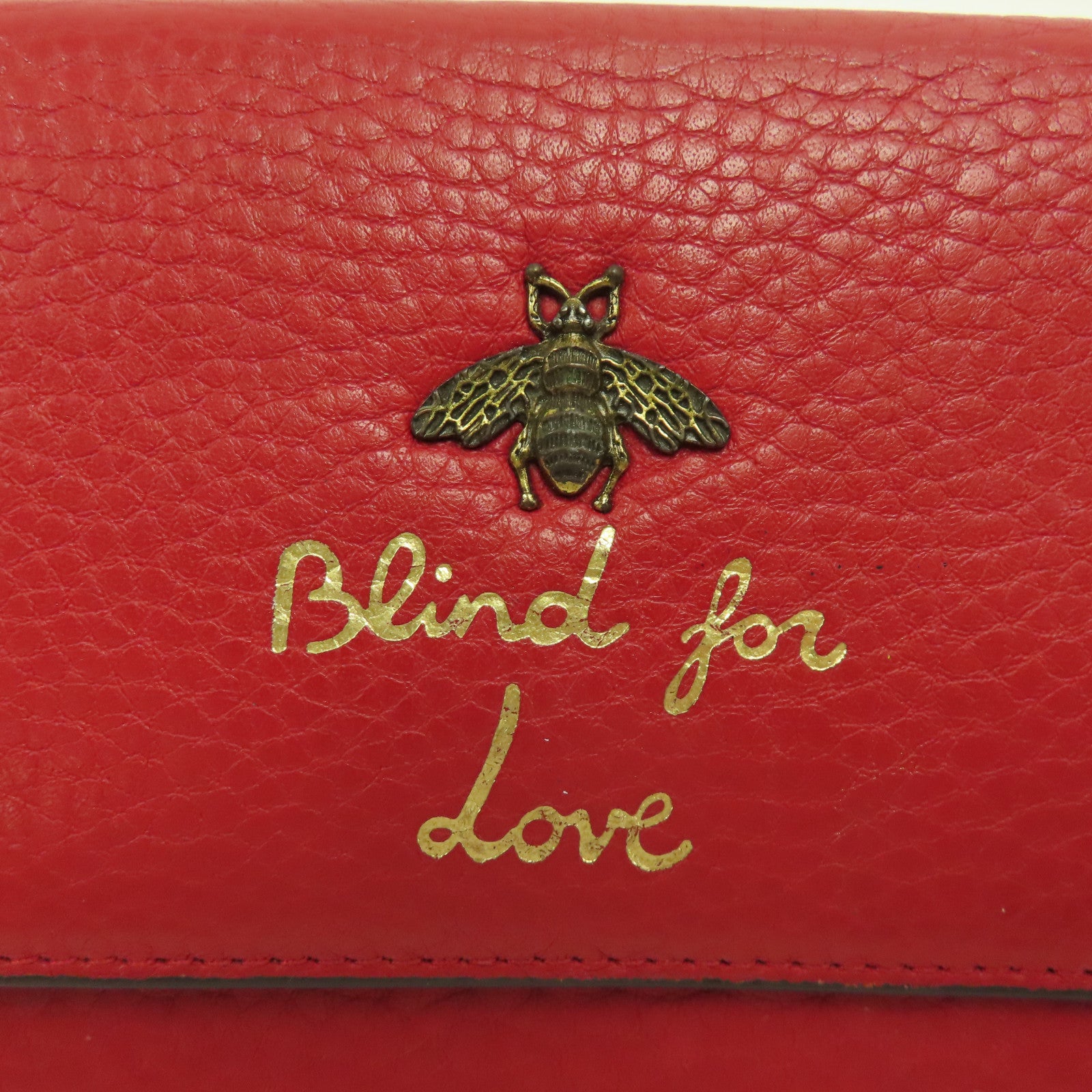 GUCCI 【激減優惠】牛皮皮革Long Wallet金扣長錢包紅色