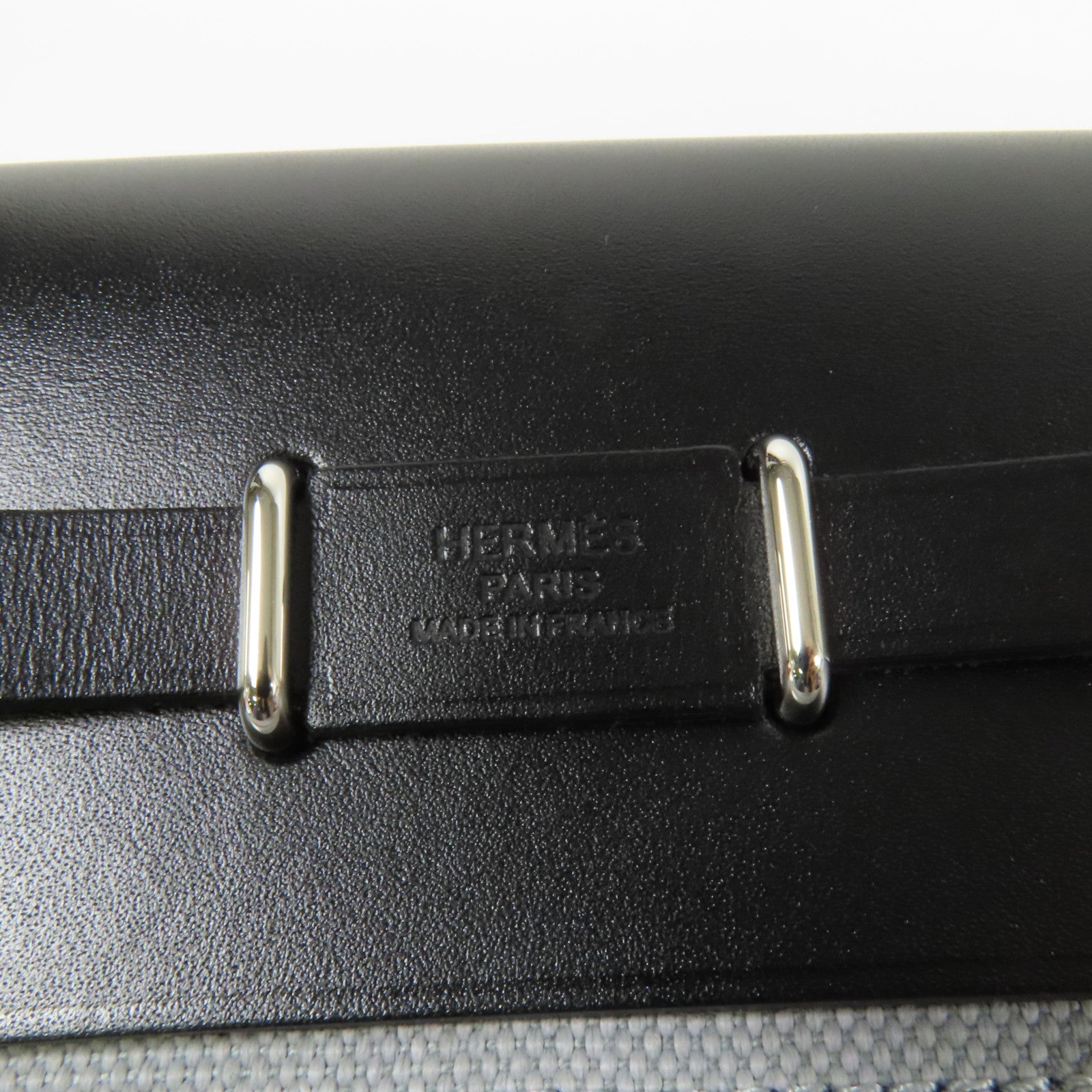 HERMES 帆布Mini Herbag肩背袋Gris Pantin