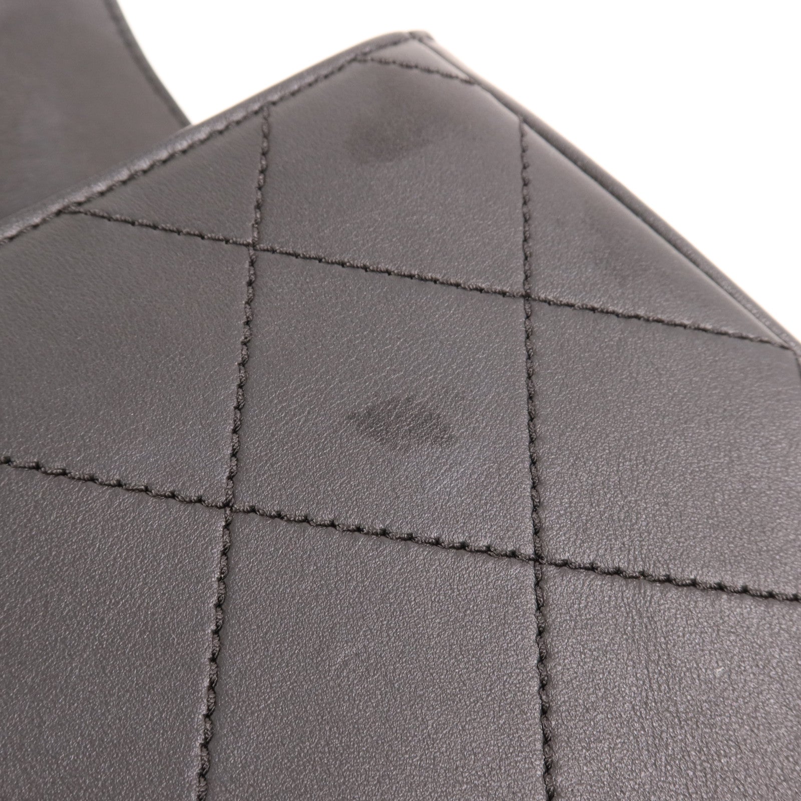 CHANEL 牛皮皮革Chain Shoulder銀扣手挽肩背兩用袋