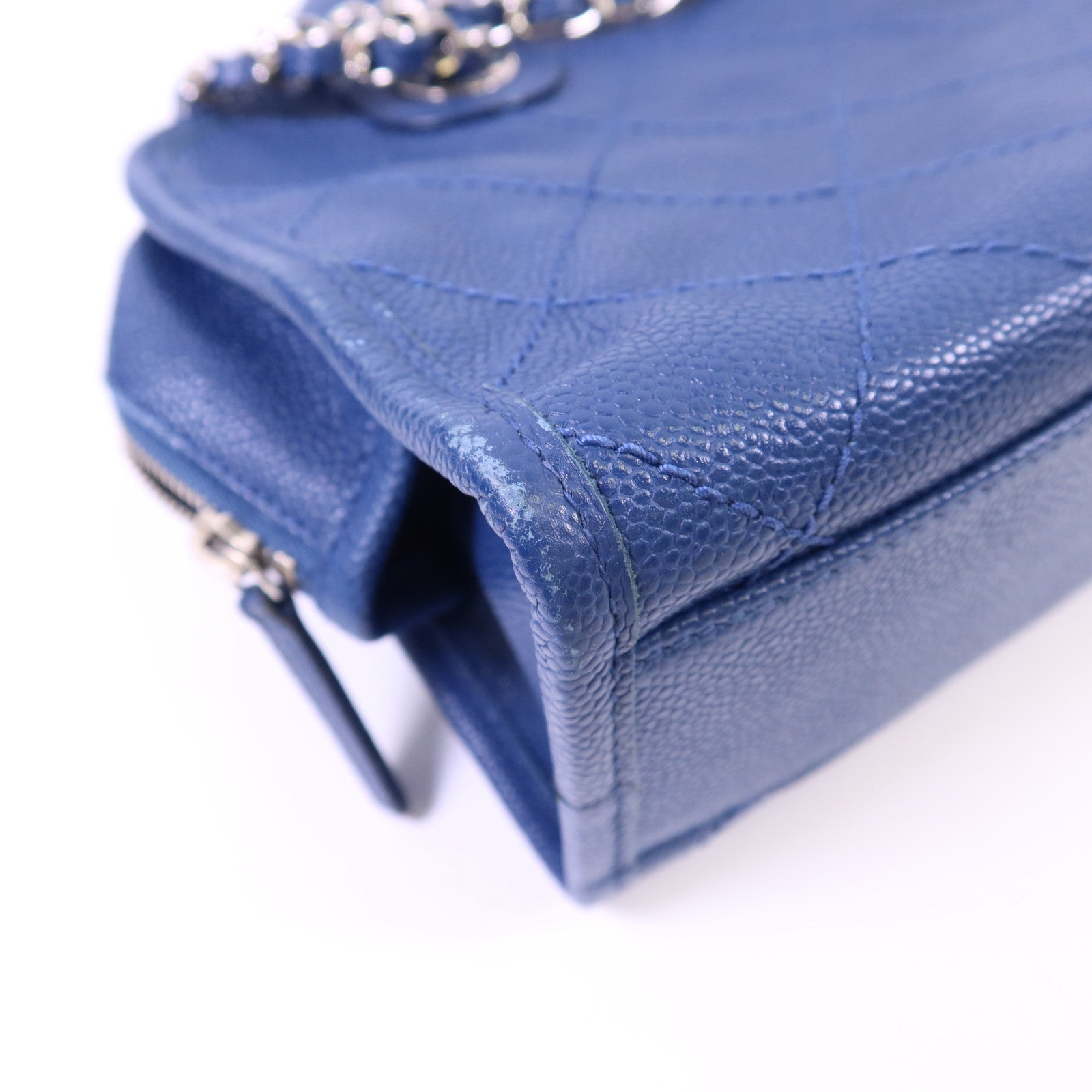 CHANEL 【激減優惠】牛皮皮革Chain Shoulder Bag銀扣鏈帶手挽肩背兩用袋
