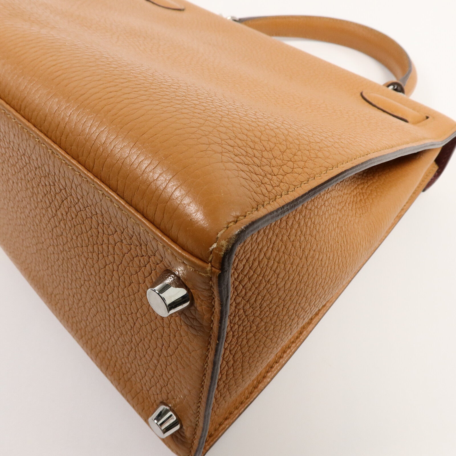 HERMES Togo/Epsom皮革Kelly 28手挽肩背兩用袋Gold/Jaune Ambre/Car