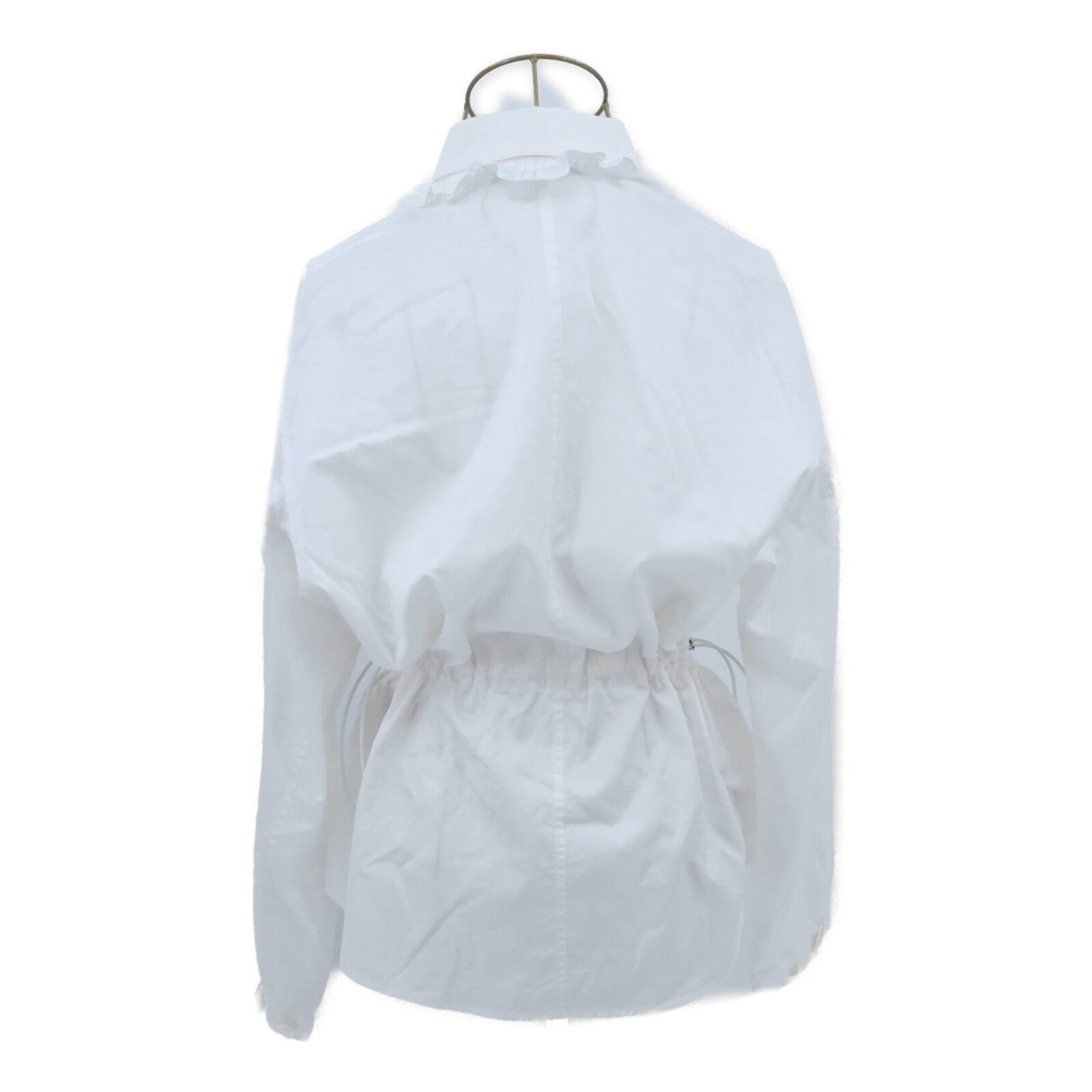 HERMES Cotton Pleated Ruffle Shirt上衣