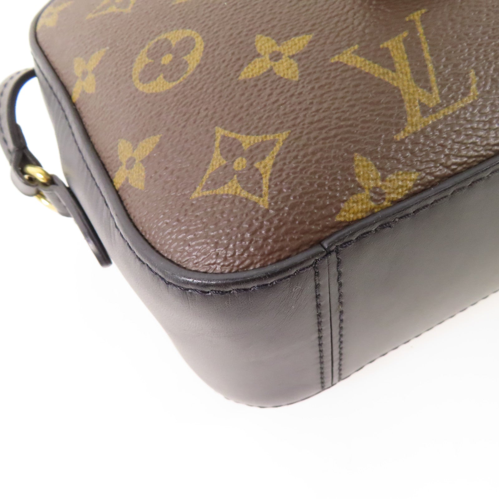 LOUIS VUITTON LV GHW Saintonge Shoulder Bag M43555 Monogram Brown/Black