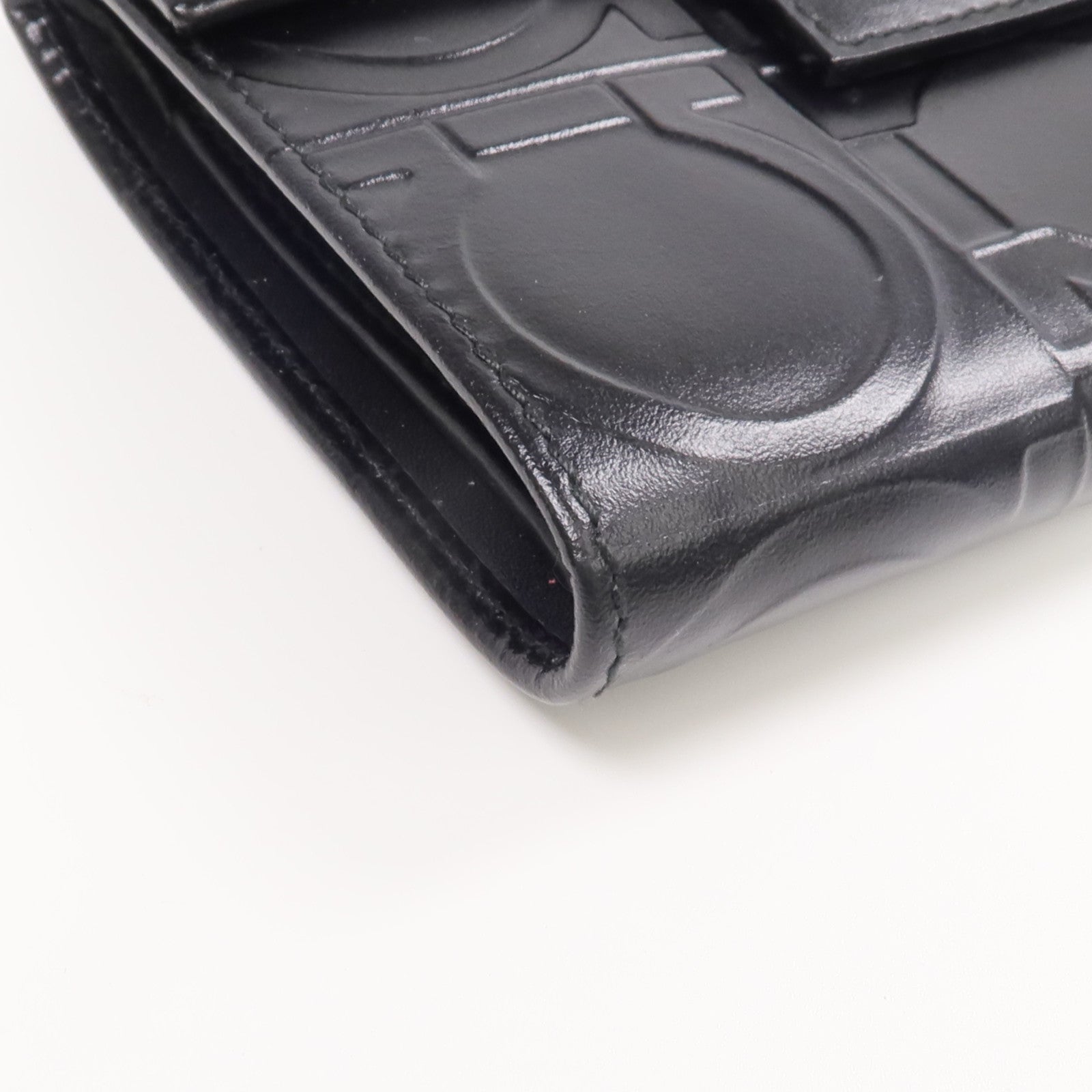 Salvatore Ferragamo 【激減優惠】牛皮皮革Fold Wallet銀扣錢包