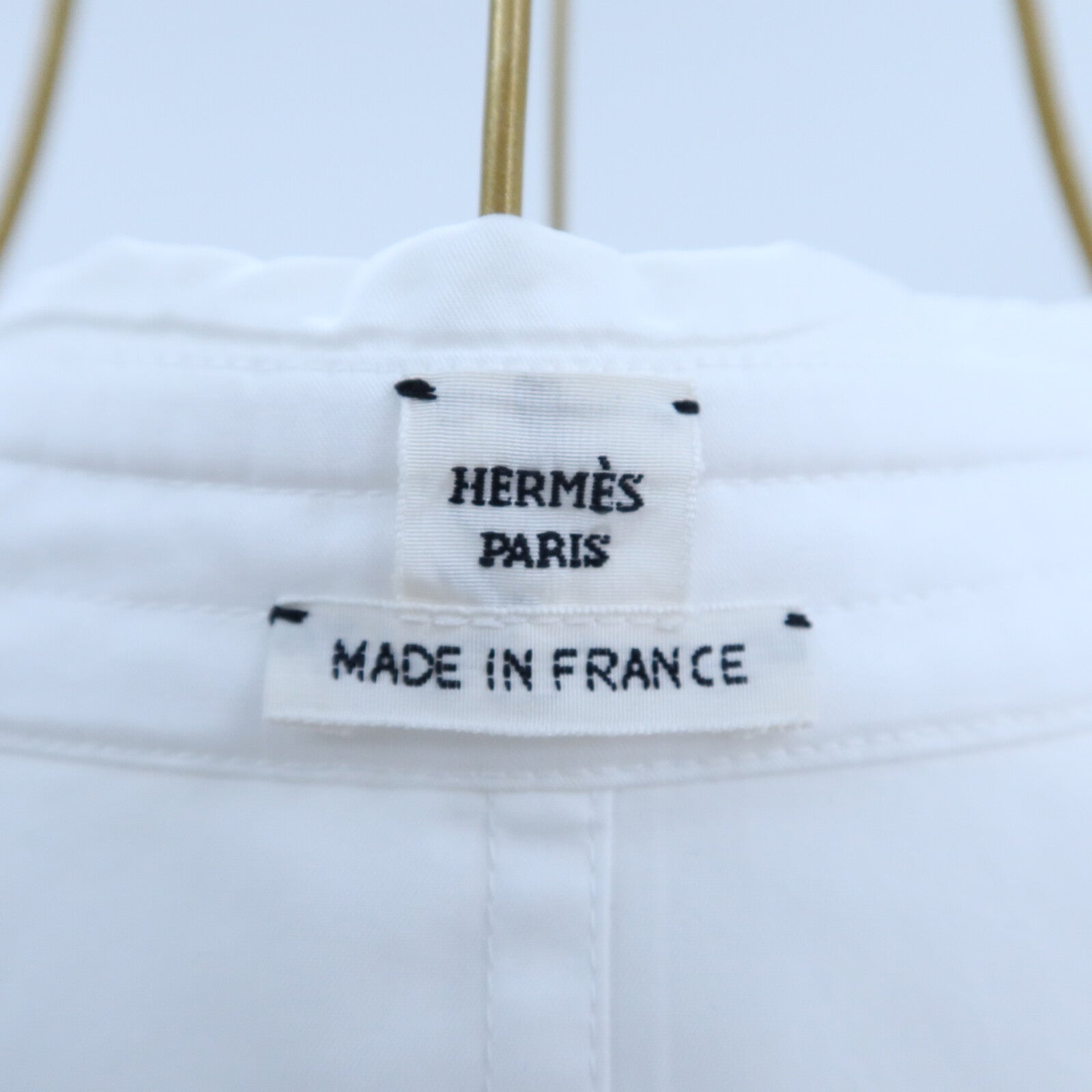 HERMES Cotton Pleated Ruffle Shirt上衣