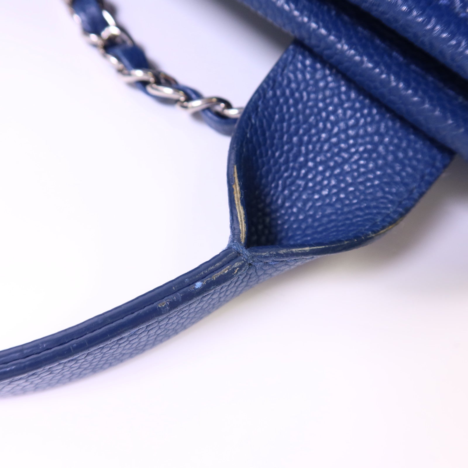 CHANEL 【激減優惠】牛皮皮革Chain Shoulder Bag銀扣鏈帶手挽肩背兩用袋