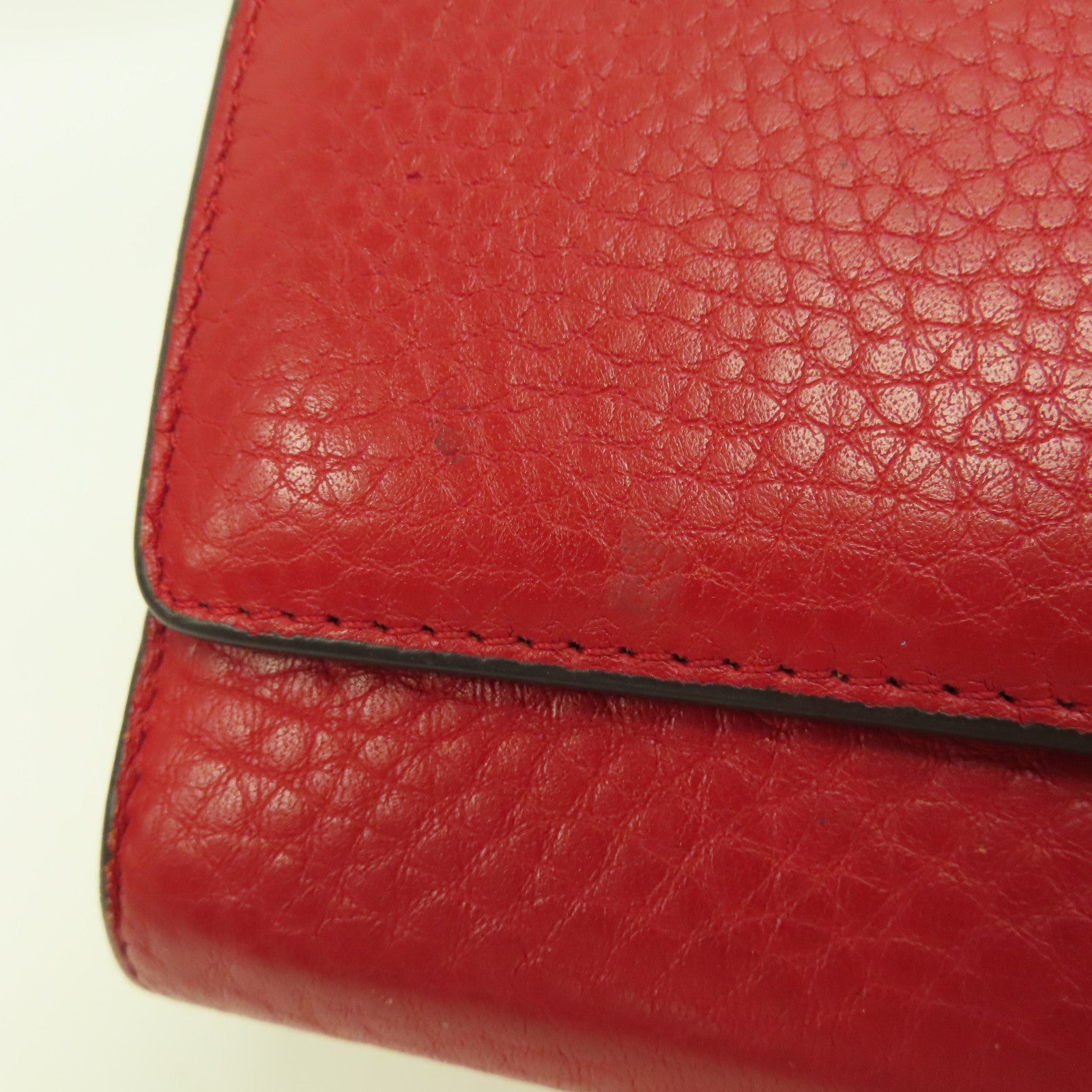 GUCCI 【激減優惠】牛皮皮革Long Wallet金扣長錢包紅色