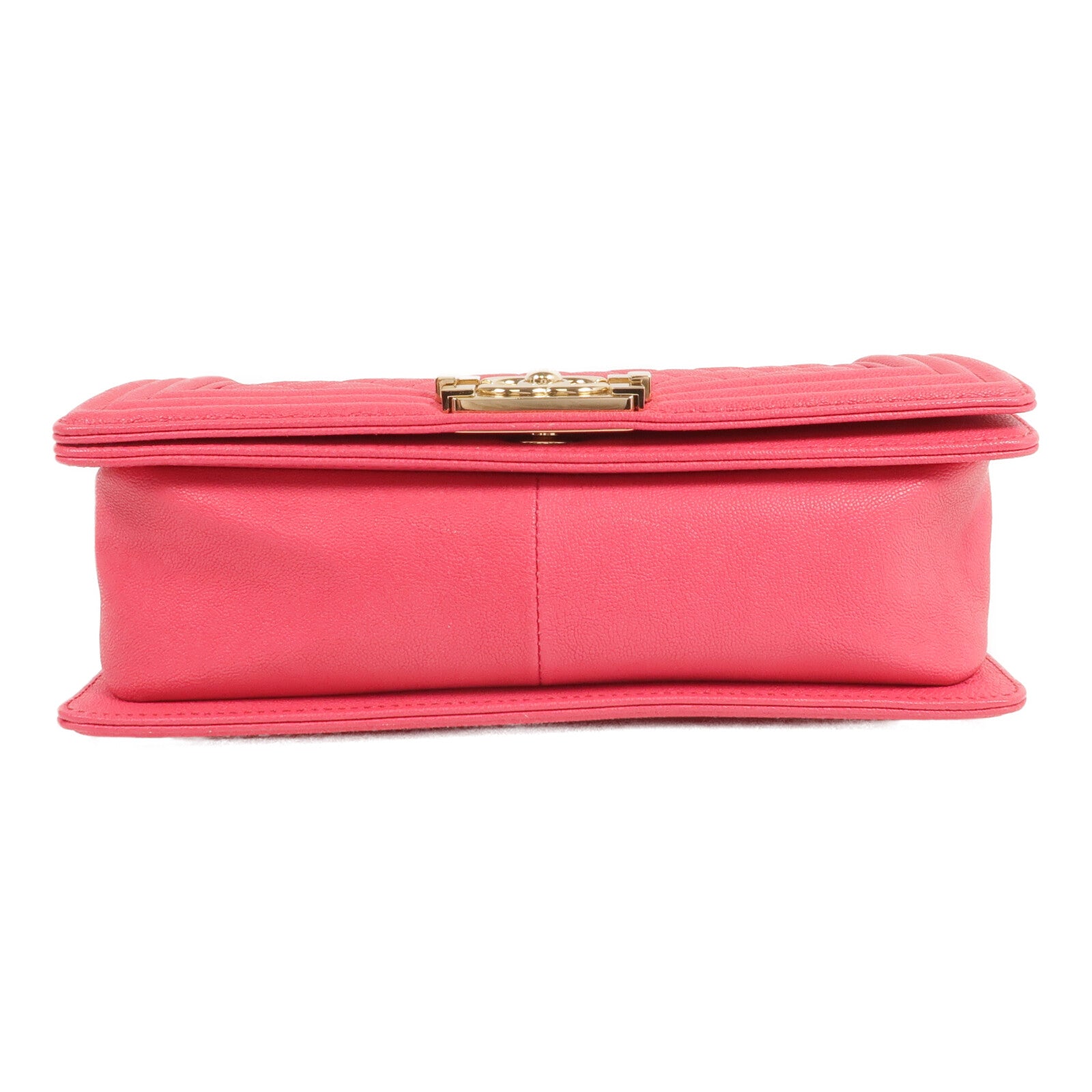 CHANEL 牛皮皮革Boy 25金扣鏈帶肩背袋