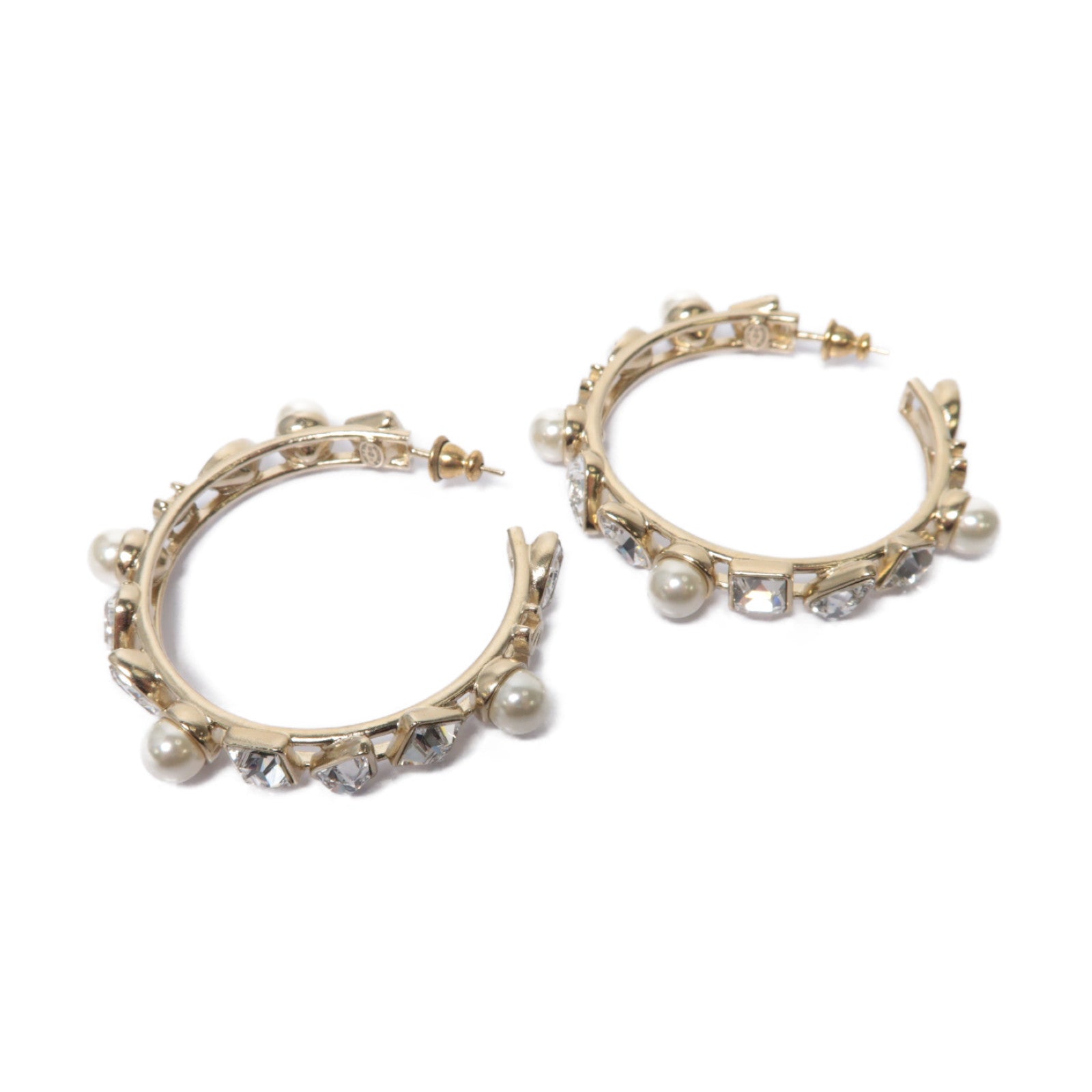CHANEL 【激減優惠】PVC/金屬Earrings耳環白色/金色