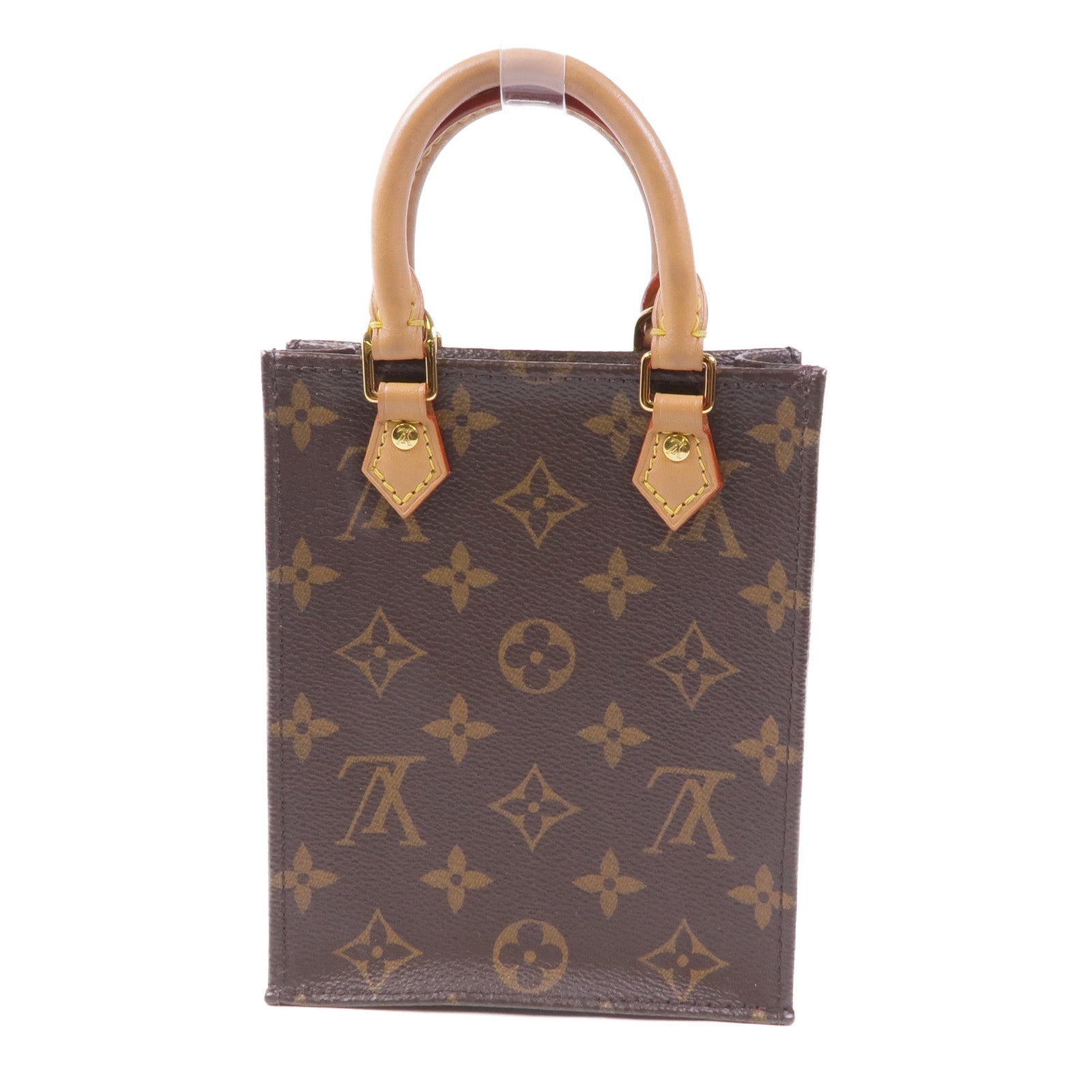 LOUIS VUITTON Monogram Petit Sac Plat金扣手挽肩背兩用袋Monogram Petit Sac Plat金扣手挽肩背兩用袋