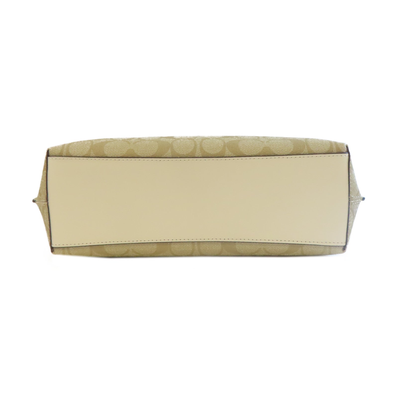 COACH 【激減優惠】塗層帆布Town Bucket Small金扣手挽肩背兩用袋米色/淺啡色