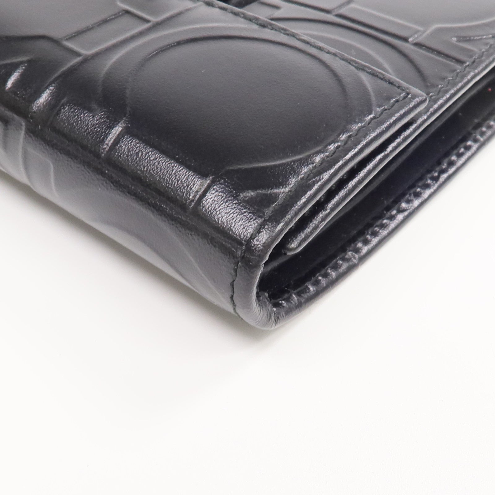 Salvatore Ferragamo 【激減優惠】牛皮皮革Fold Wallet銀扣錢包