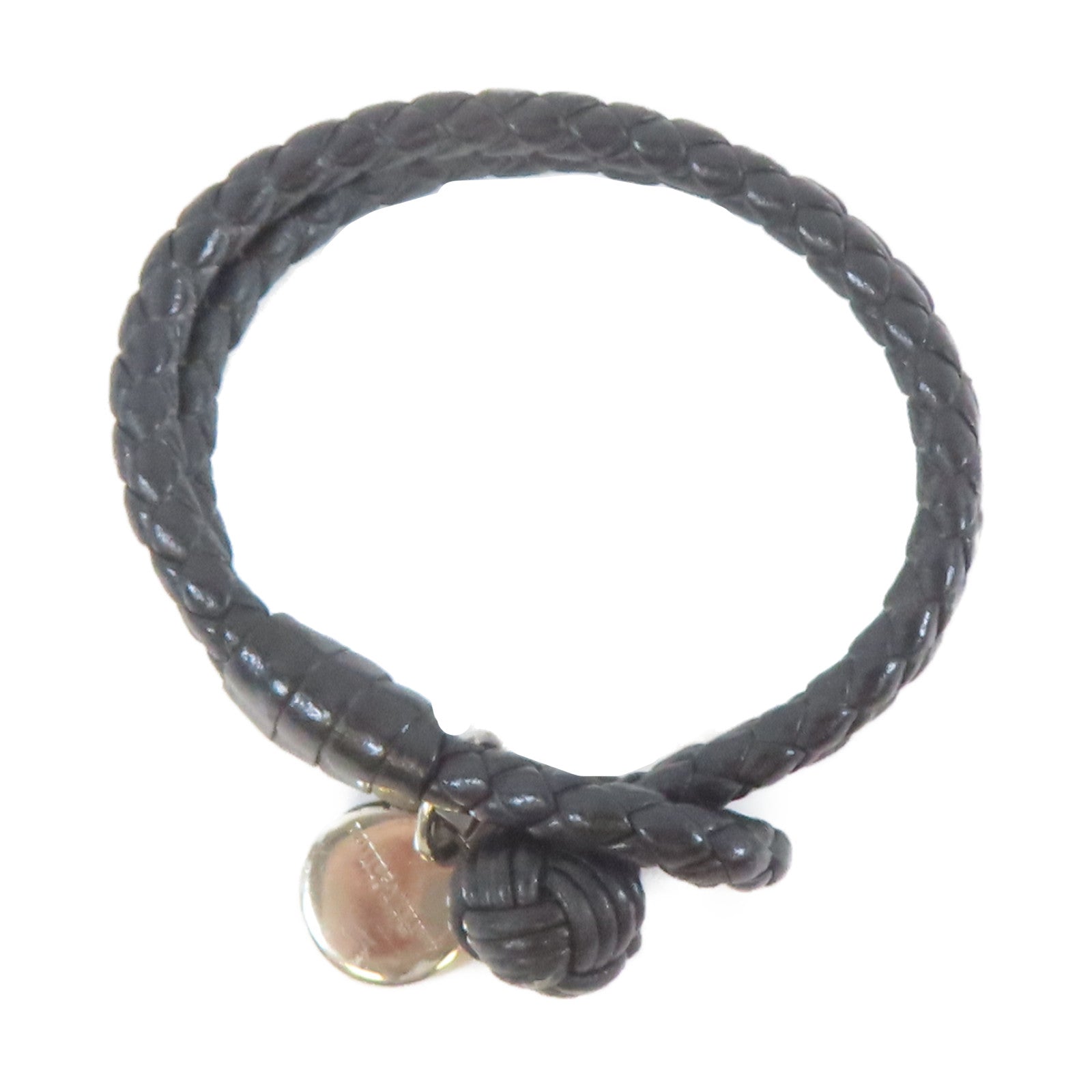 BOTTEGA VENETA 羊皮皮革Bracelet手鐲黑色#16.5cm