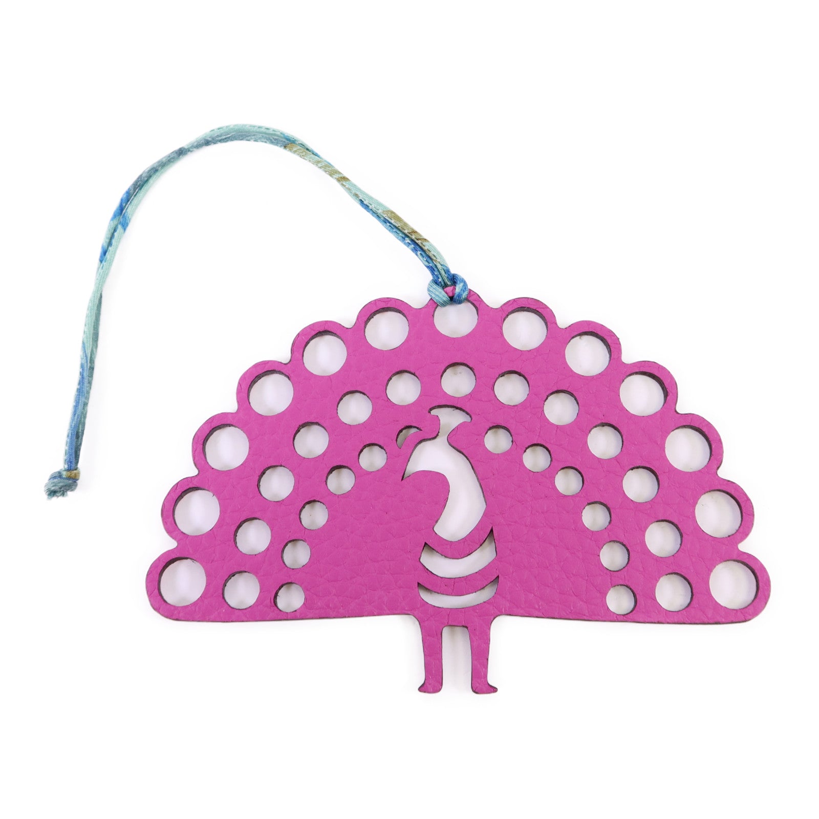 HERMES Clemence皮革/Chevre皮革Petit H Peacock Charm掛飾