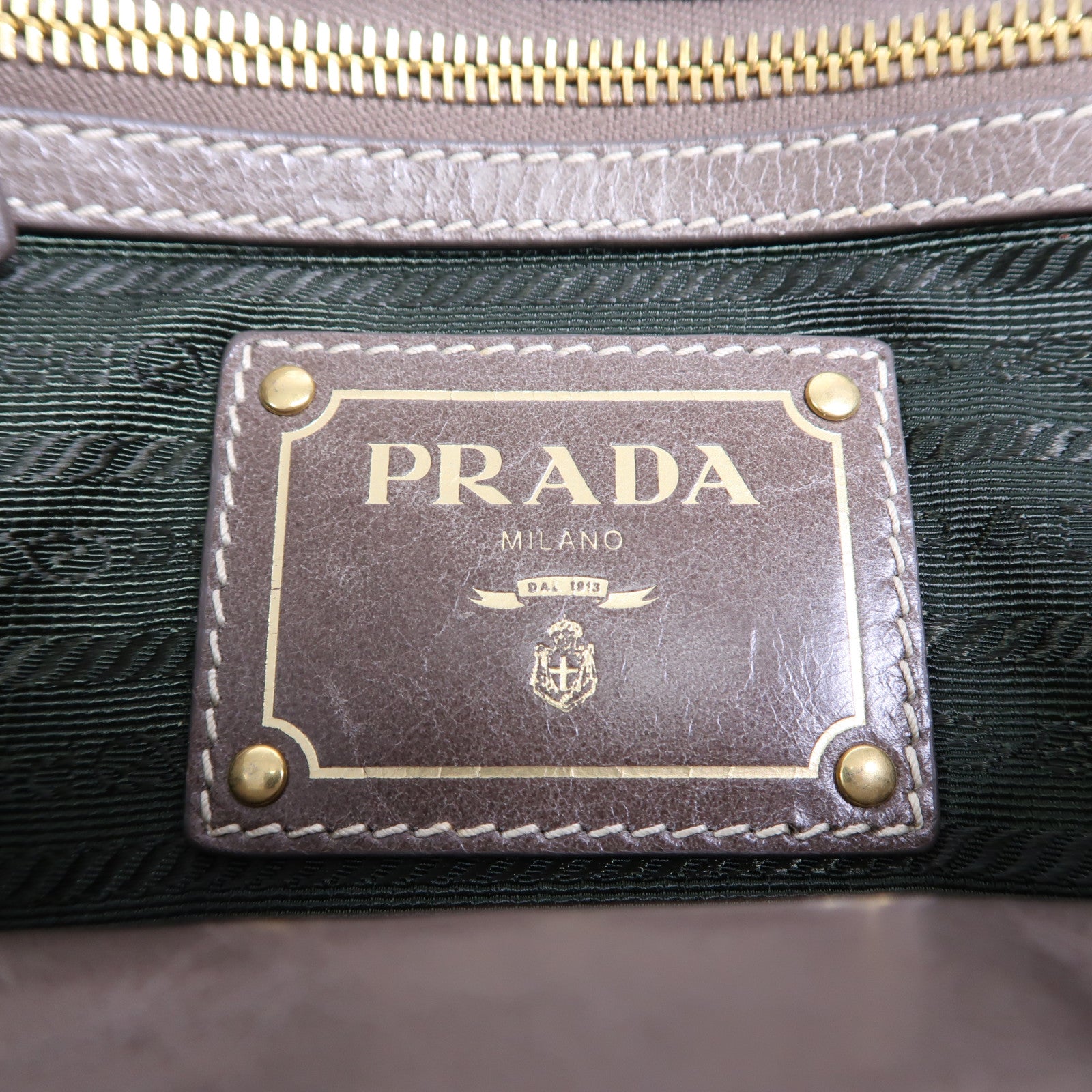 PRADA 牛皮皮革2 Way Shoulder Bag金扣手挽肩背兩用袋