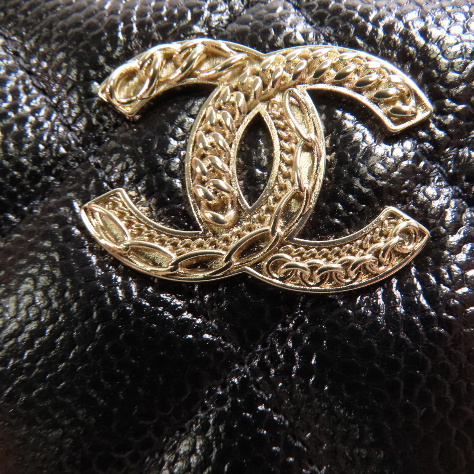 CHANEL 牛皮皮革Card/Coin Case金扣零錢包/卡片套