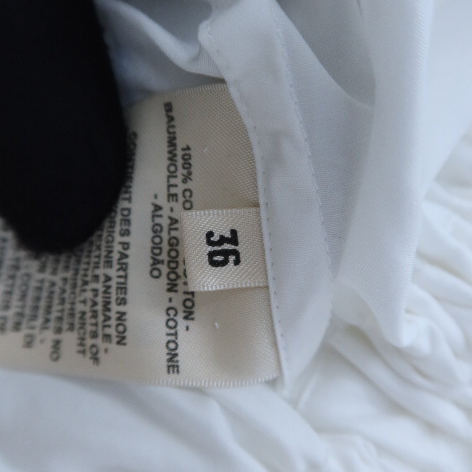 HERMES Cotton Pleated Ruffle Shirt上衣