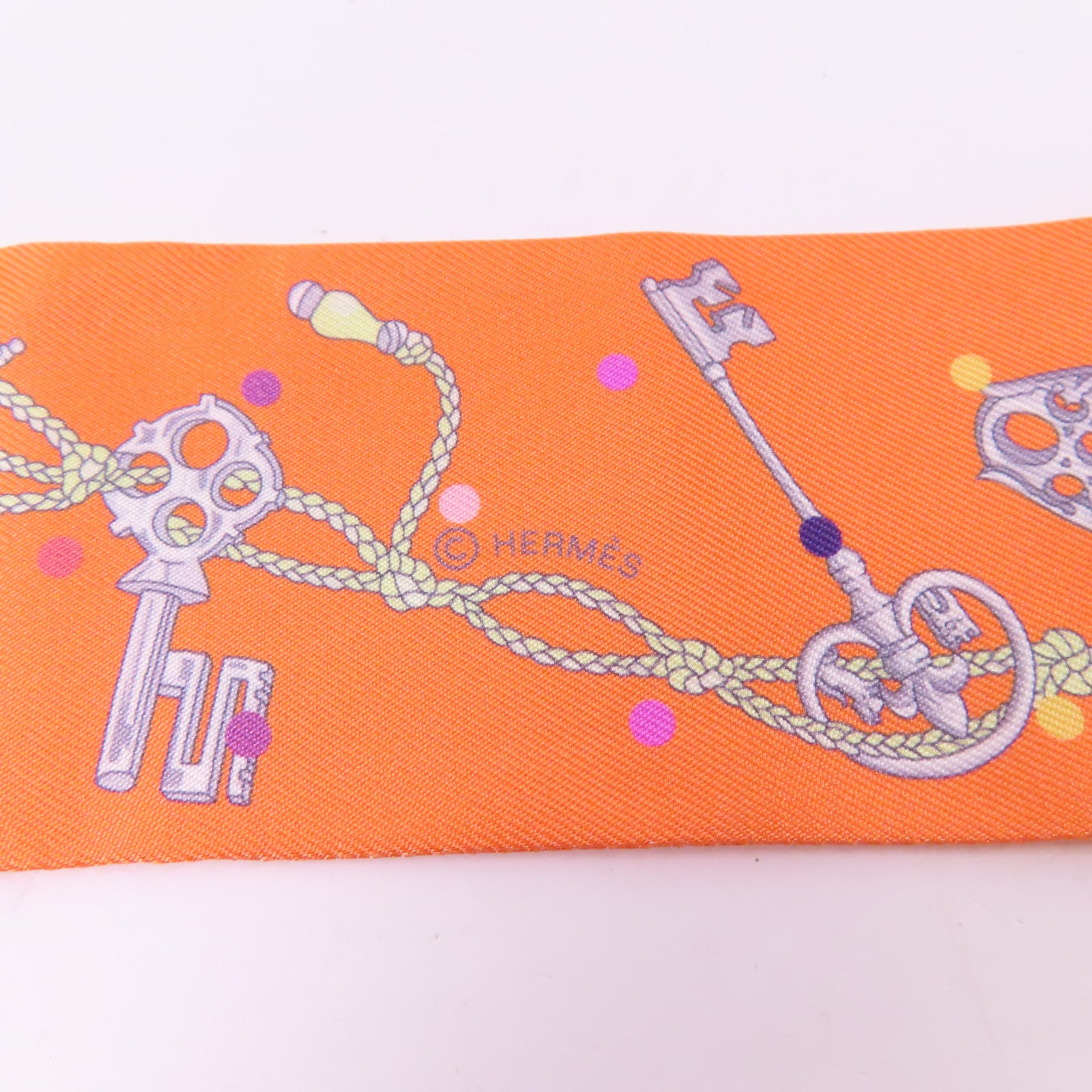 HERMES 絲質Twilly絲巾